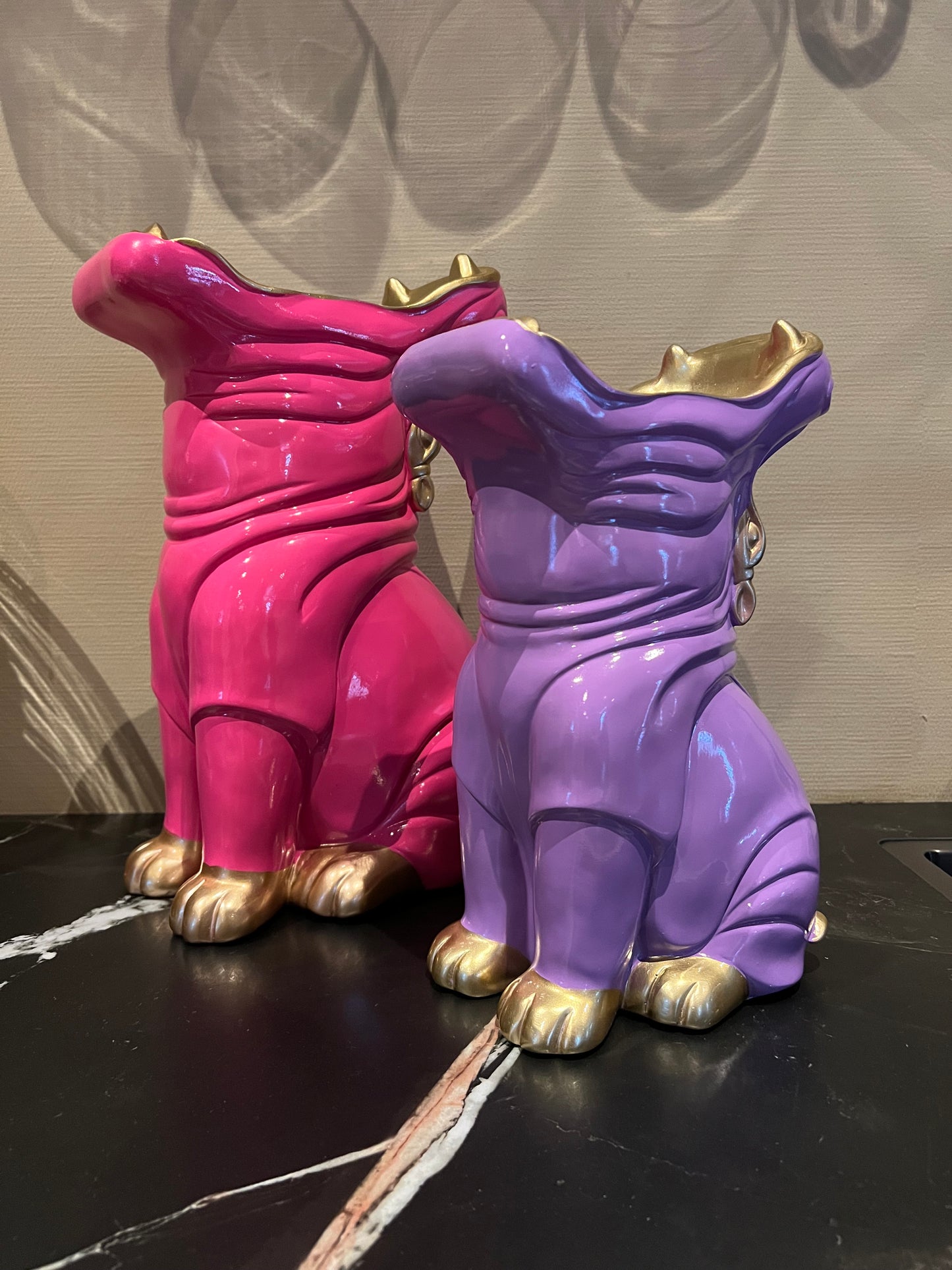Vaas Nijlpaard roze 38cm!
