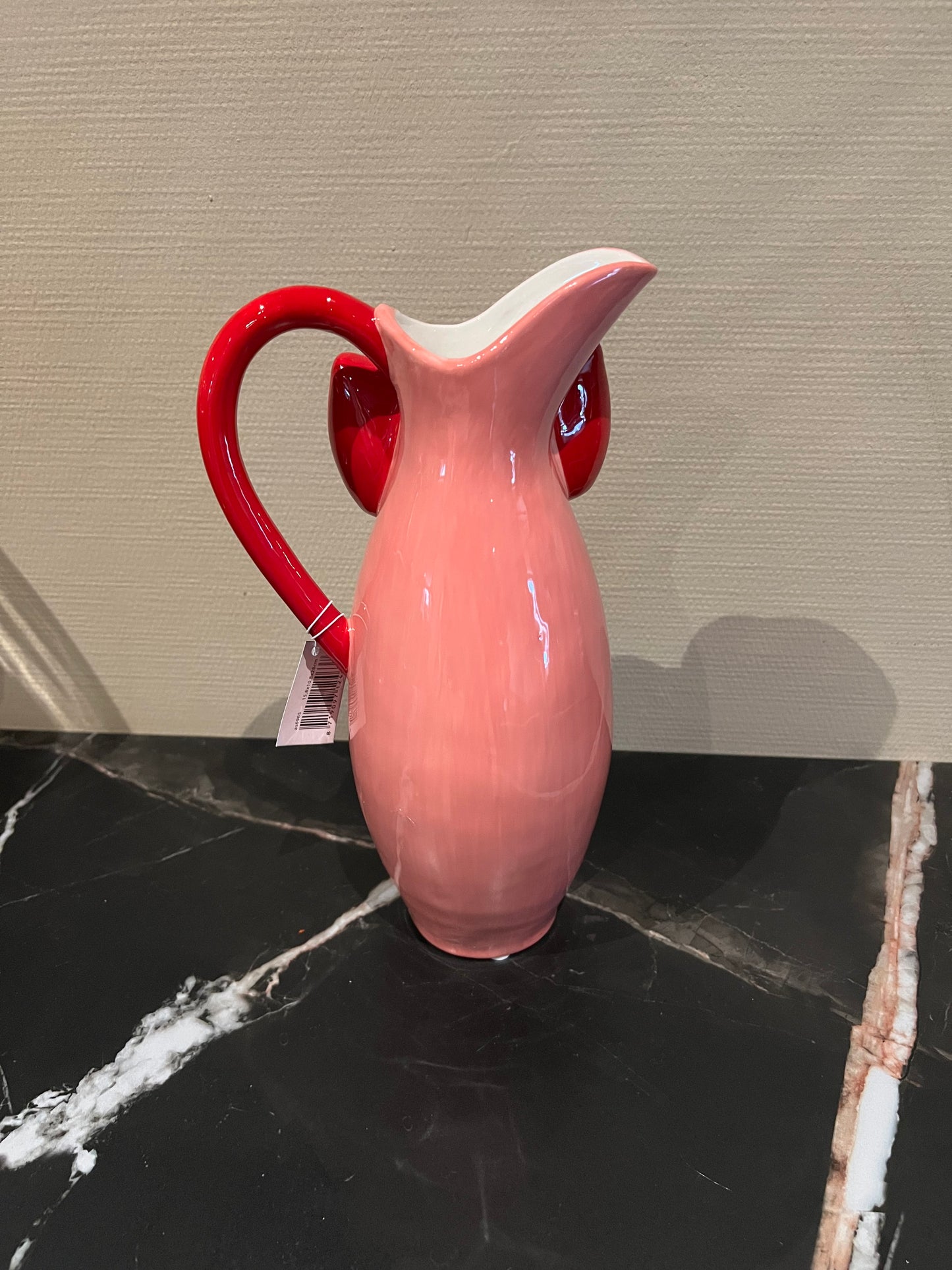 Aardewerk kan strik roze/rood
