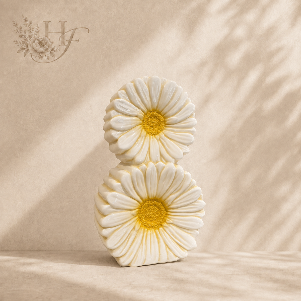 Aardewerk vaas Daisies