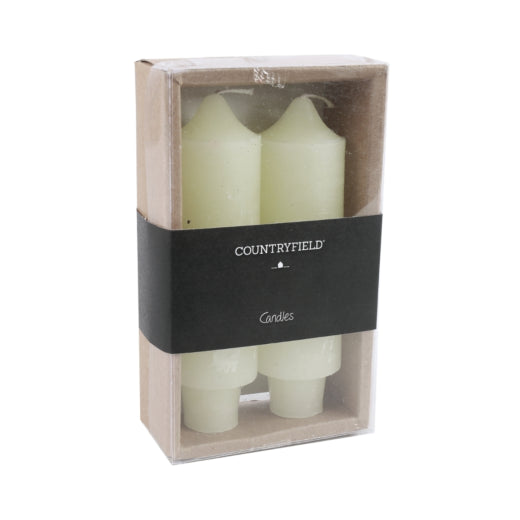 Countryfield dinerkaarsen crème 2 x 12,5 cm set van 2