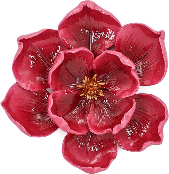 Wanddecoratie bloem rood