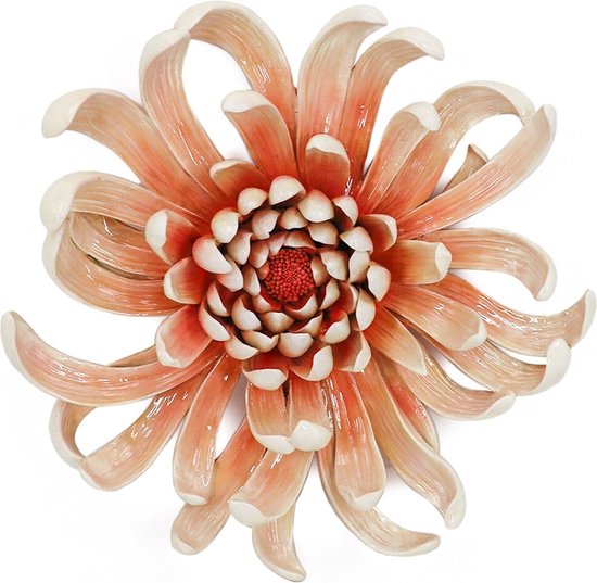Wanddecoratie bloem peach