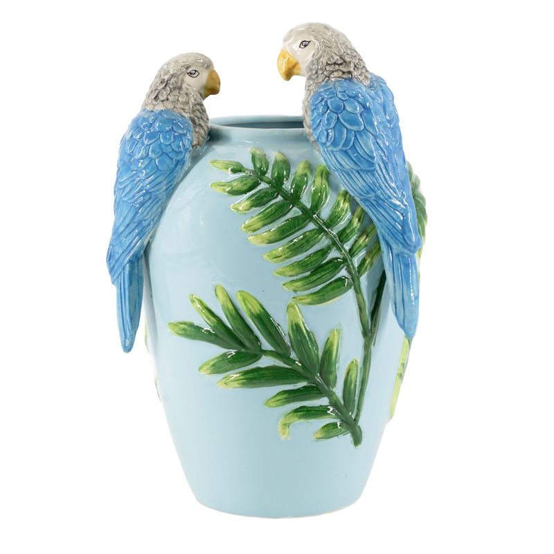 Aardewerk vaas met papegaaien