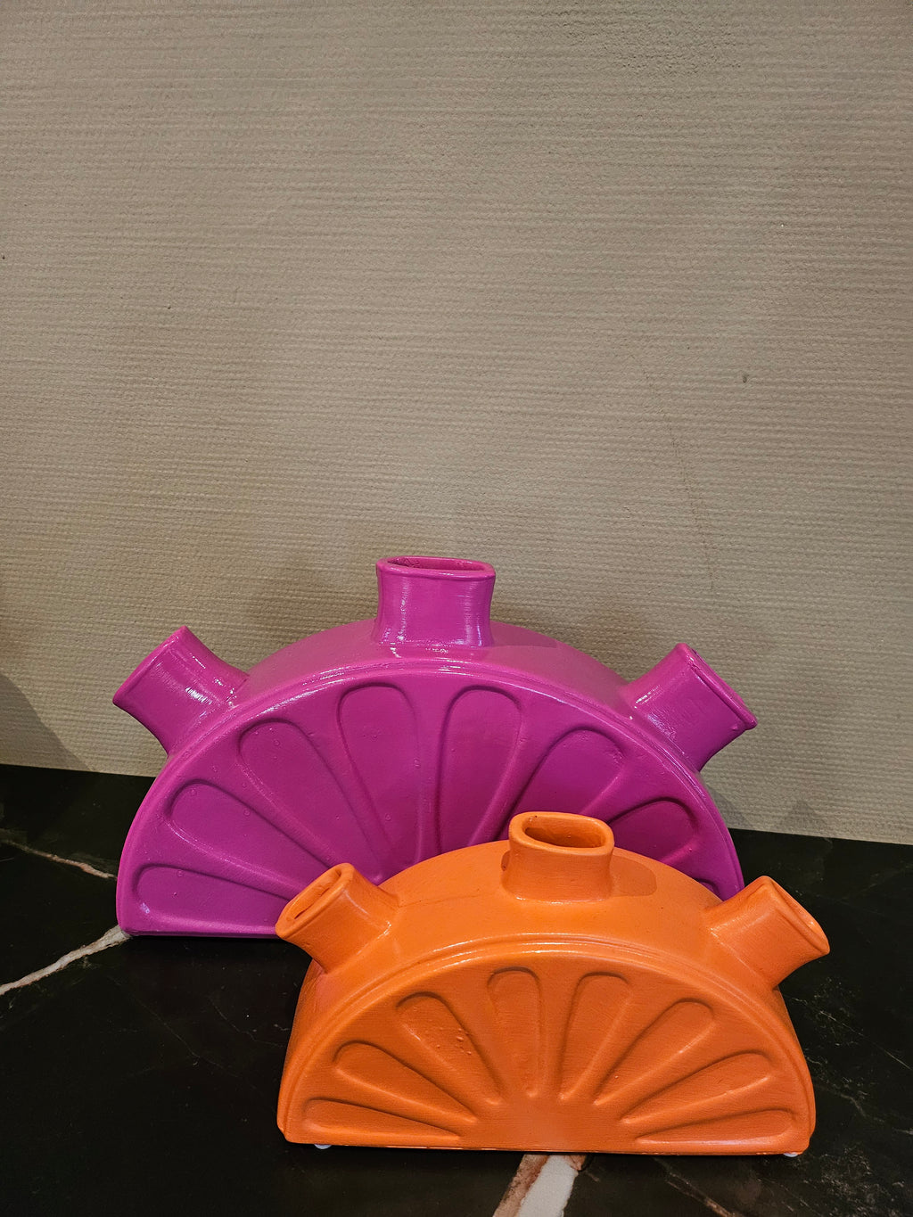 Vaas Limon fuchsia en oranje set