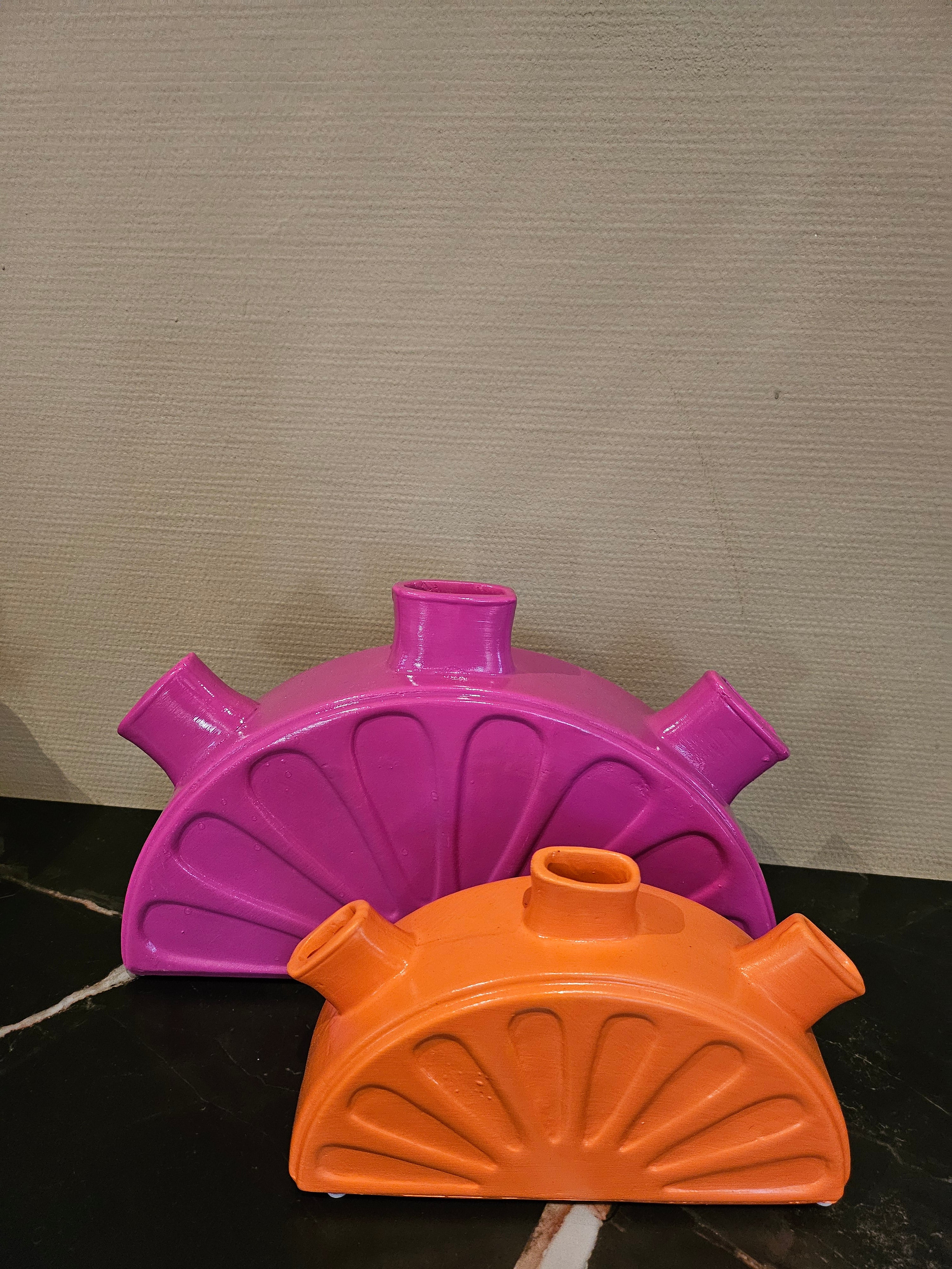 Vaas Limon fuchsia en oranje set