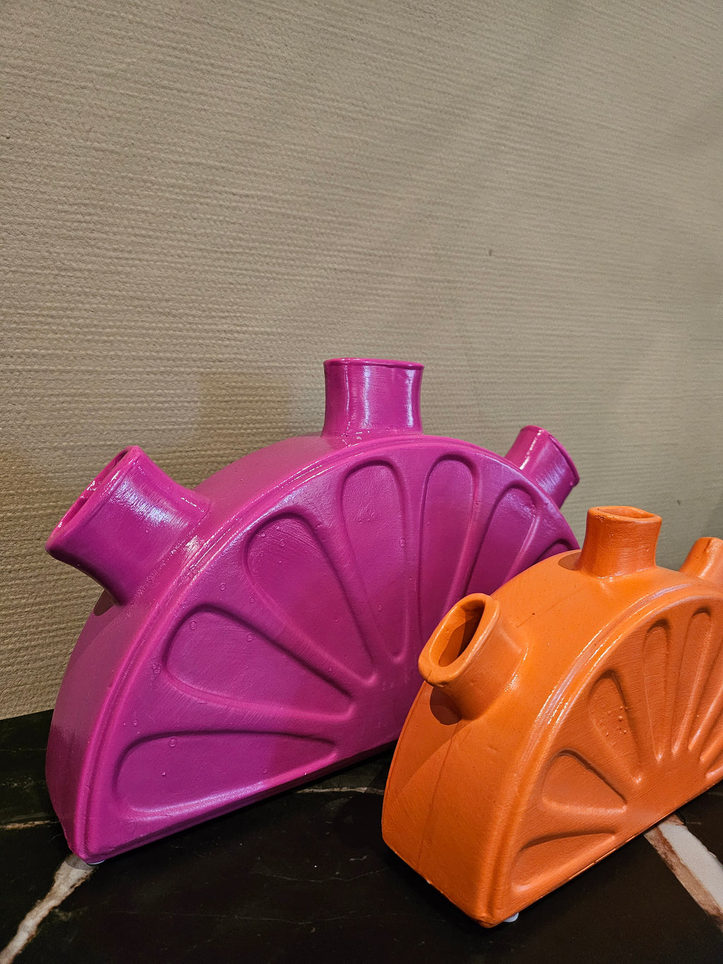 Vaas Limon fuchsia en oranje set