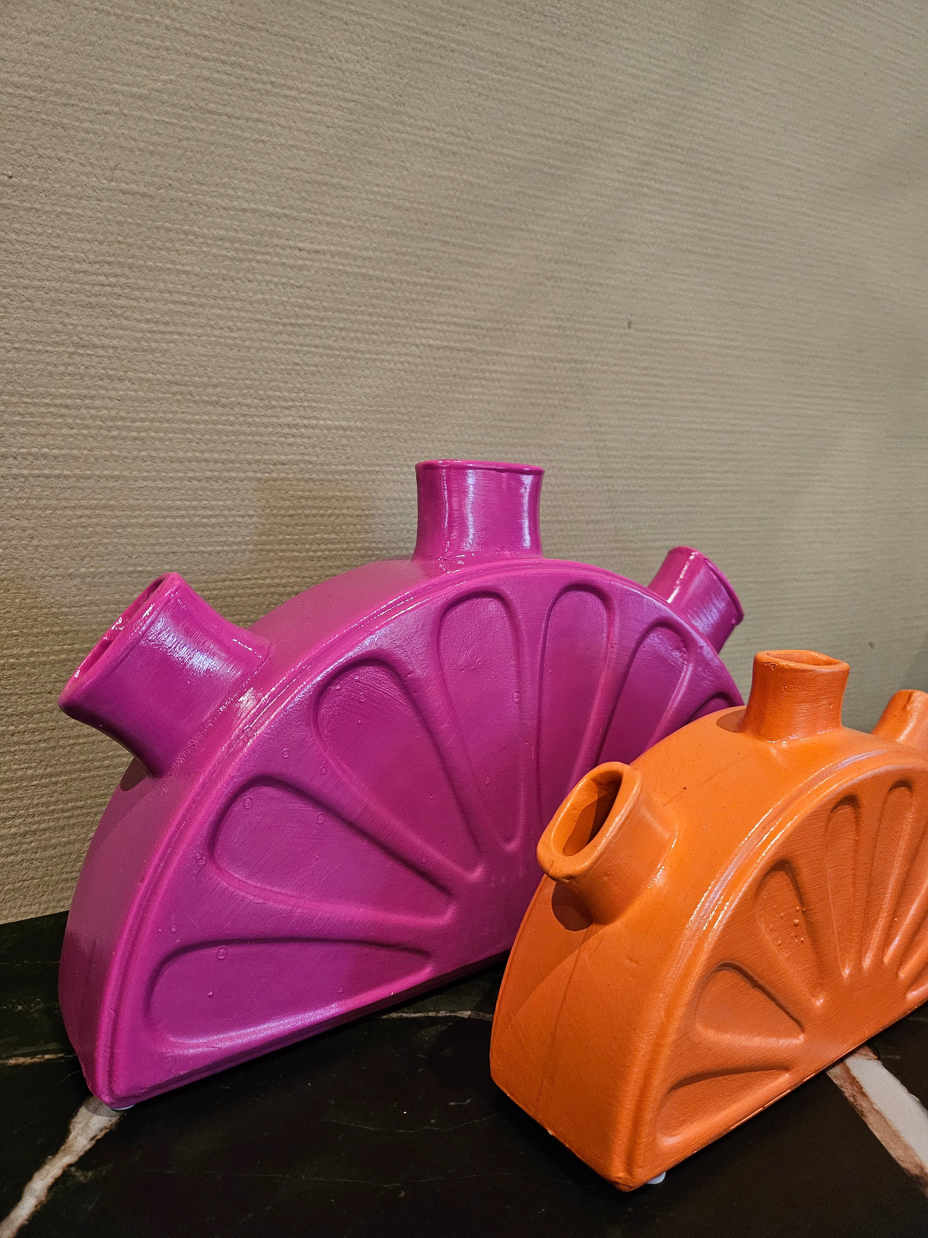 Vaas Limon fuchsia en oranje set