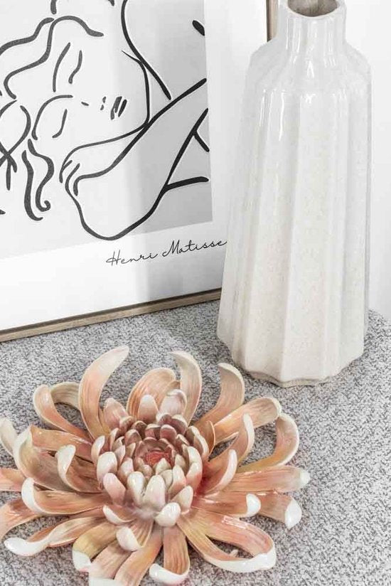 Wanddecoratie bloem peach