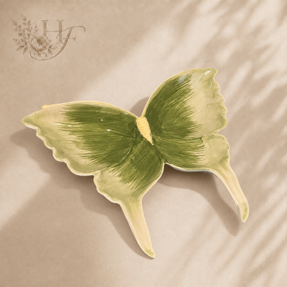 Light & Living schaal Butterfly groen 27,5 cm