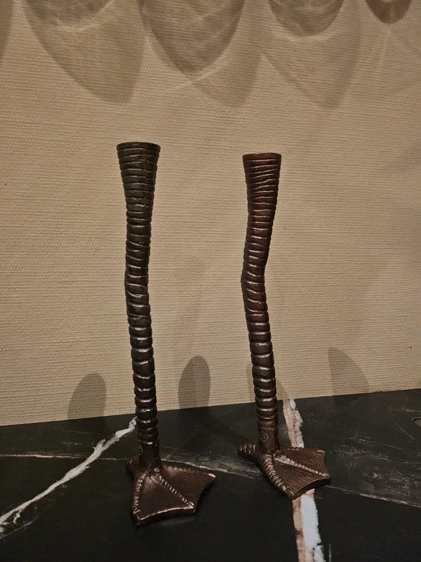 Kandelaar Zwanenpoot koperkleurig