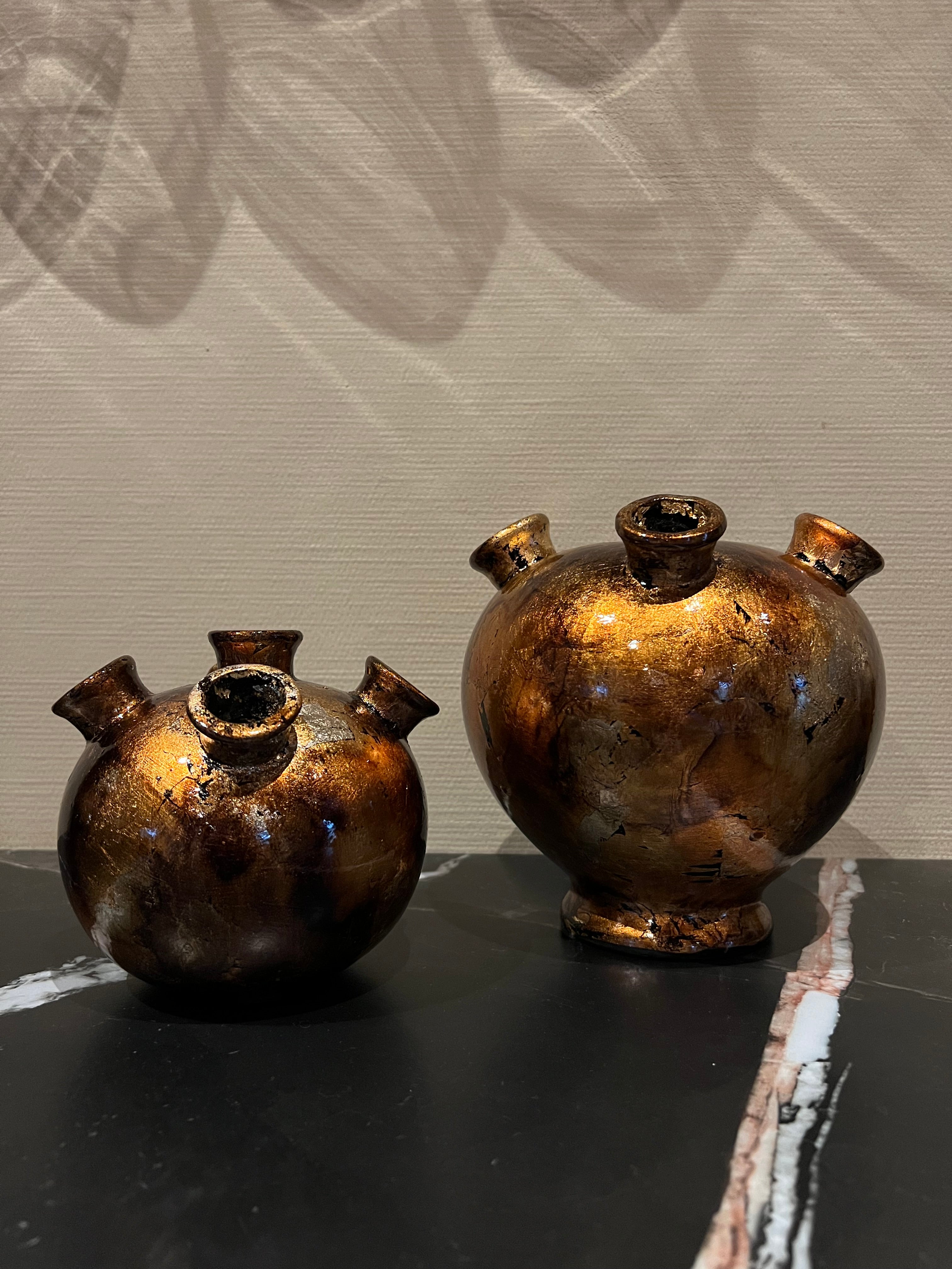 Vaas Tulip goudkleurig SET