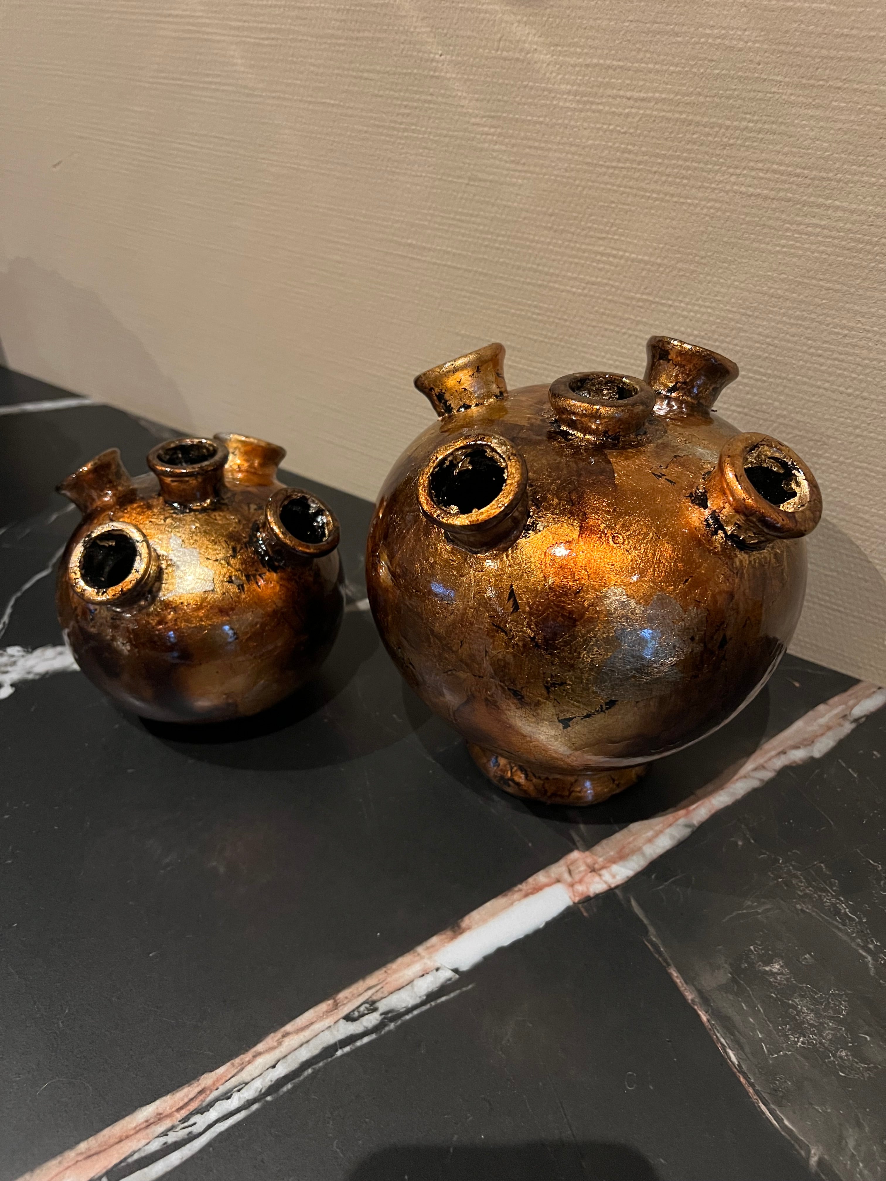 Vaas Tulip goudkleurig SET