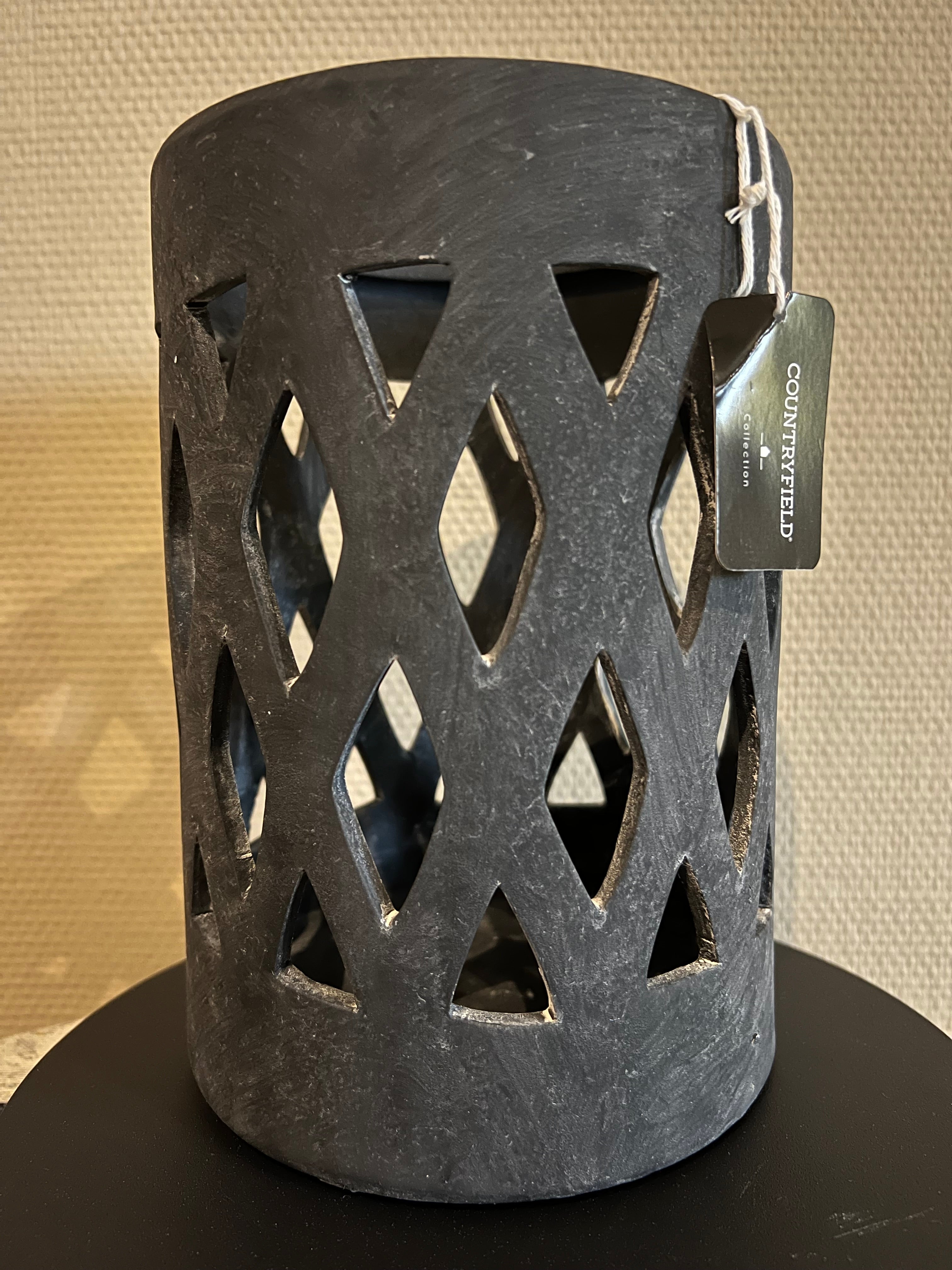 Countryfield theelichthouder zwart 22 cm