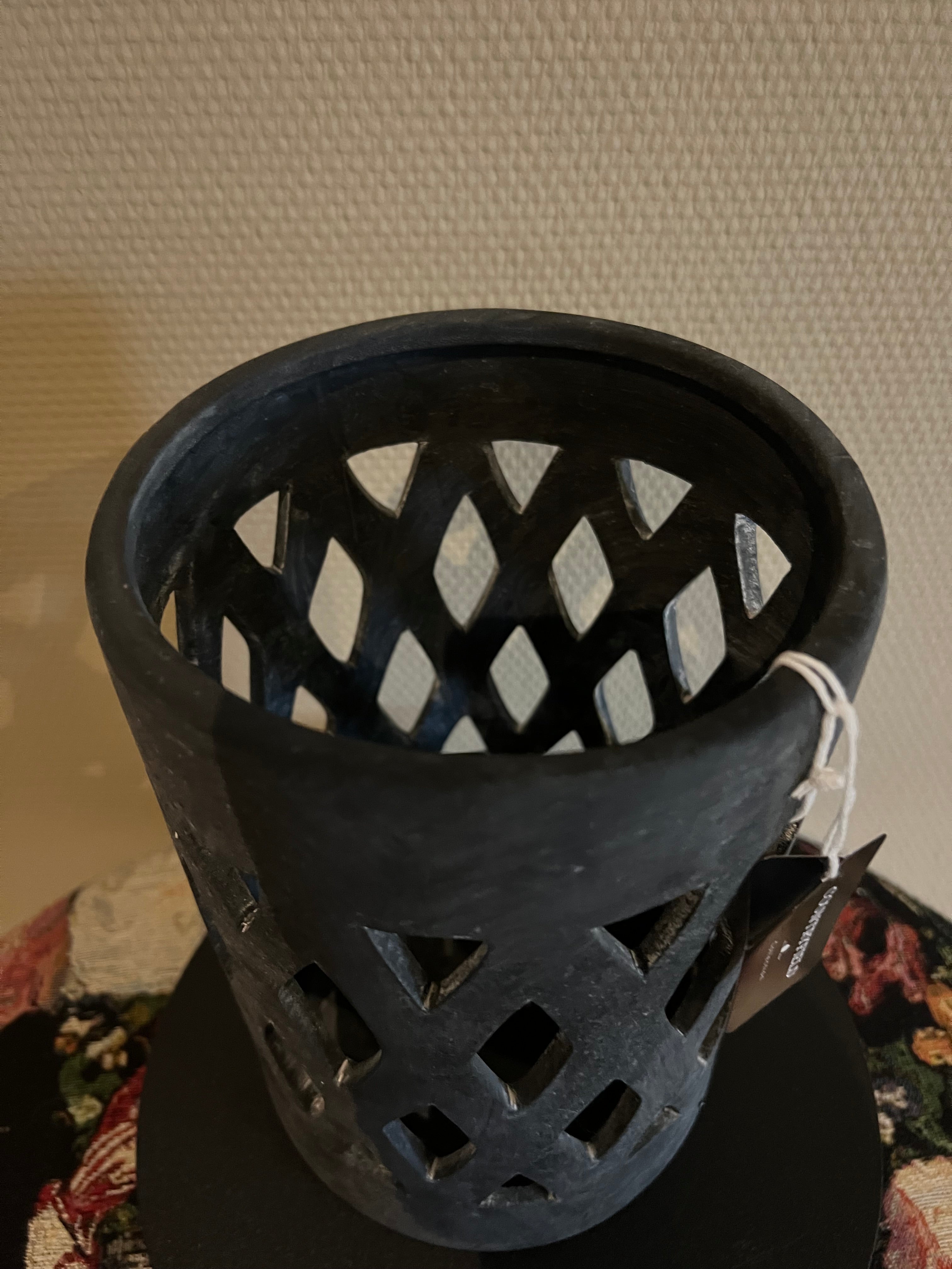 Countryfield theelichthouder zwart 22 cm