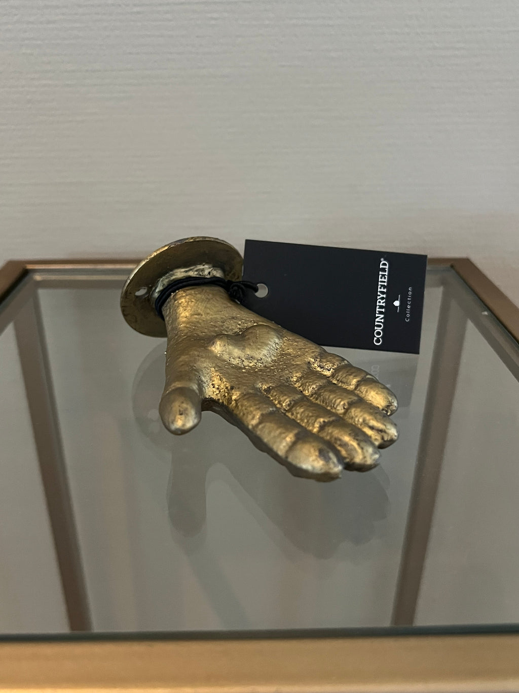 Countryfield muurhaak Helping Hand goudkleurig 10 cm