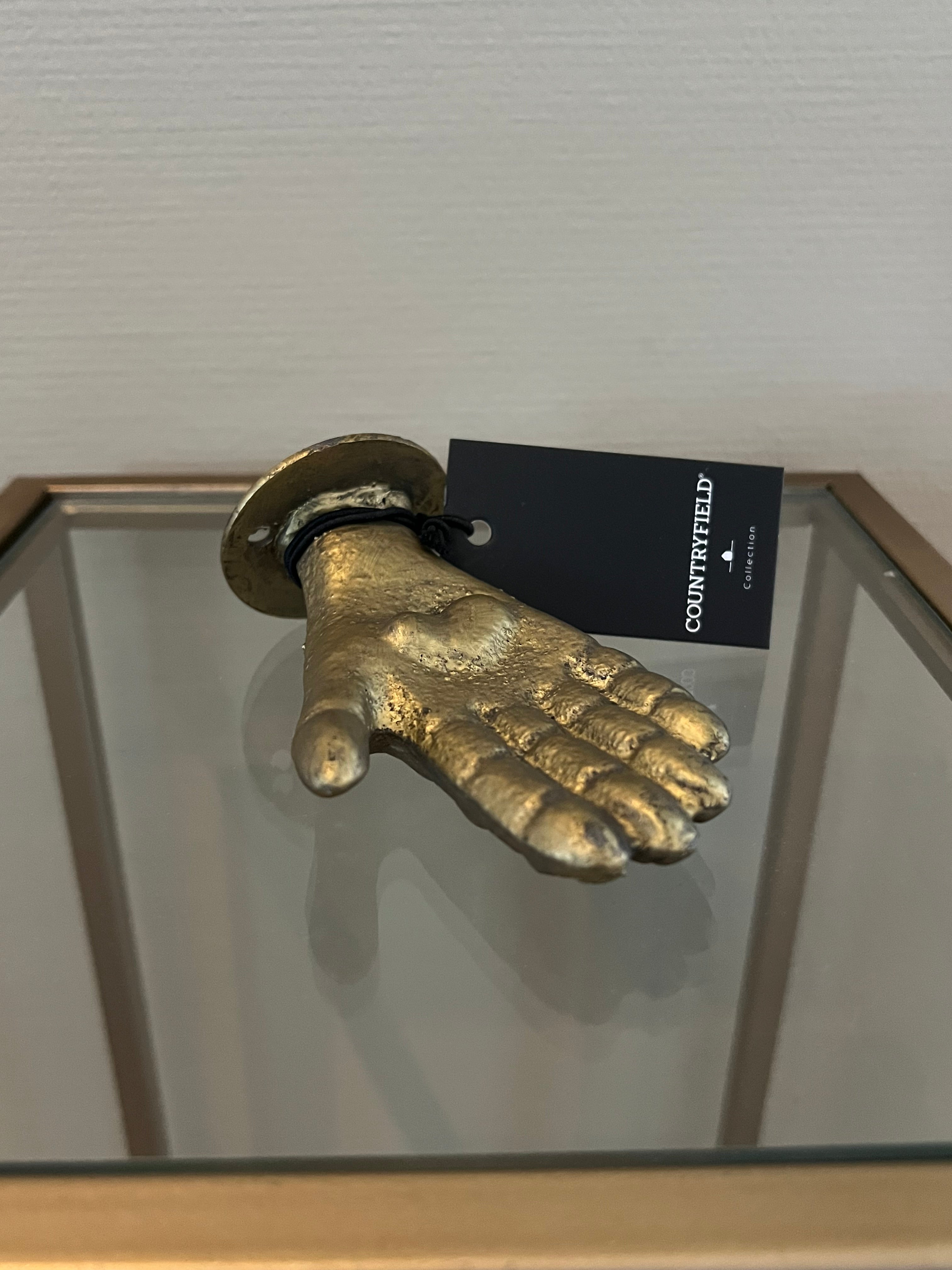 Countryfield muurhaak Helping Hand goudkleurig 10 cm