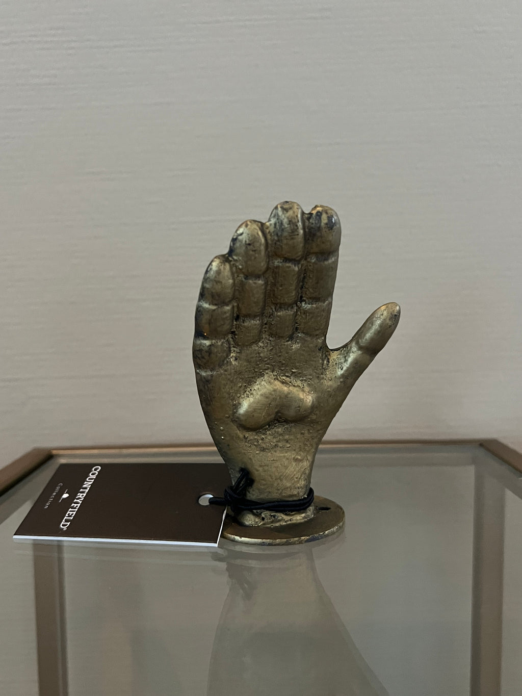 Countryfield muurhaak Helping Hand goudkleurig 10 cm