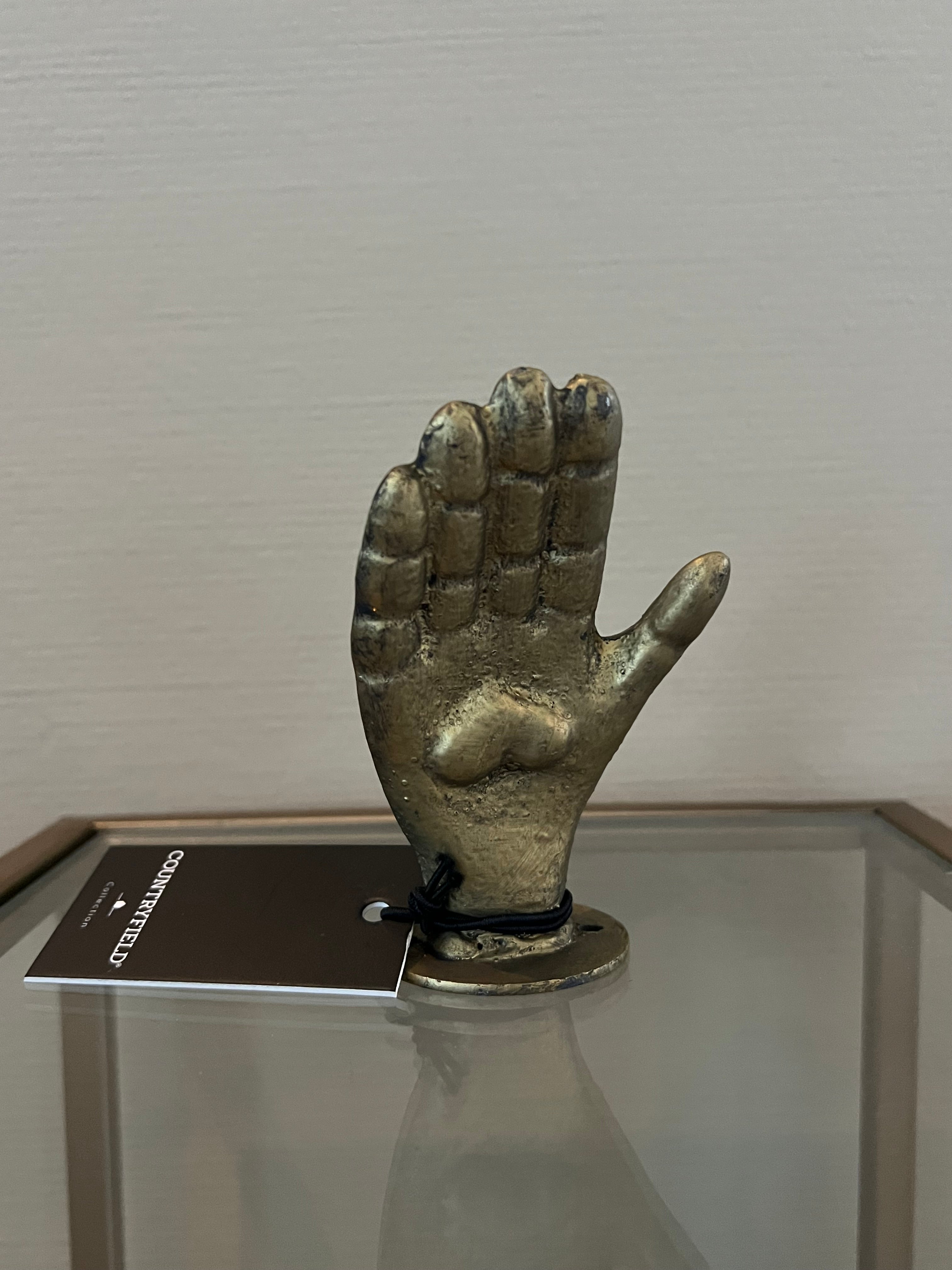 Countryfield muurhaak Helping Hand goudkleurig 10 cm