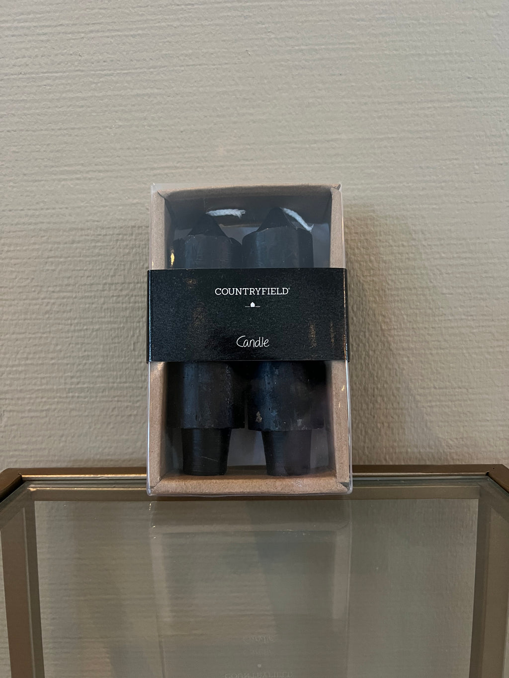 Countryfield dinerkaarsen zwart 2 x 12,5 cm set van 2
