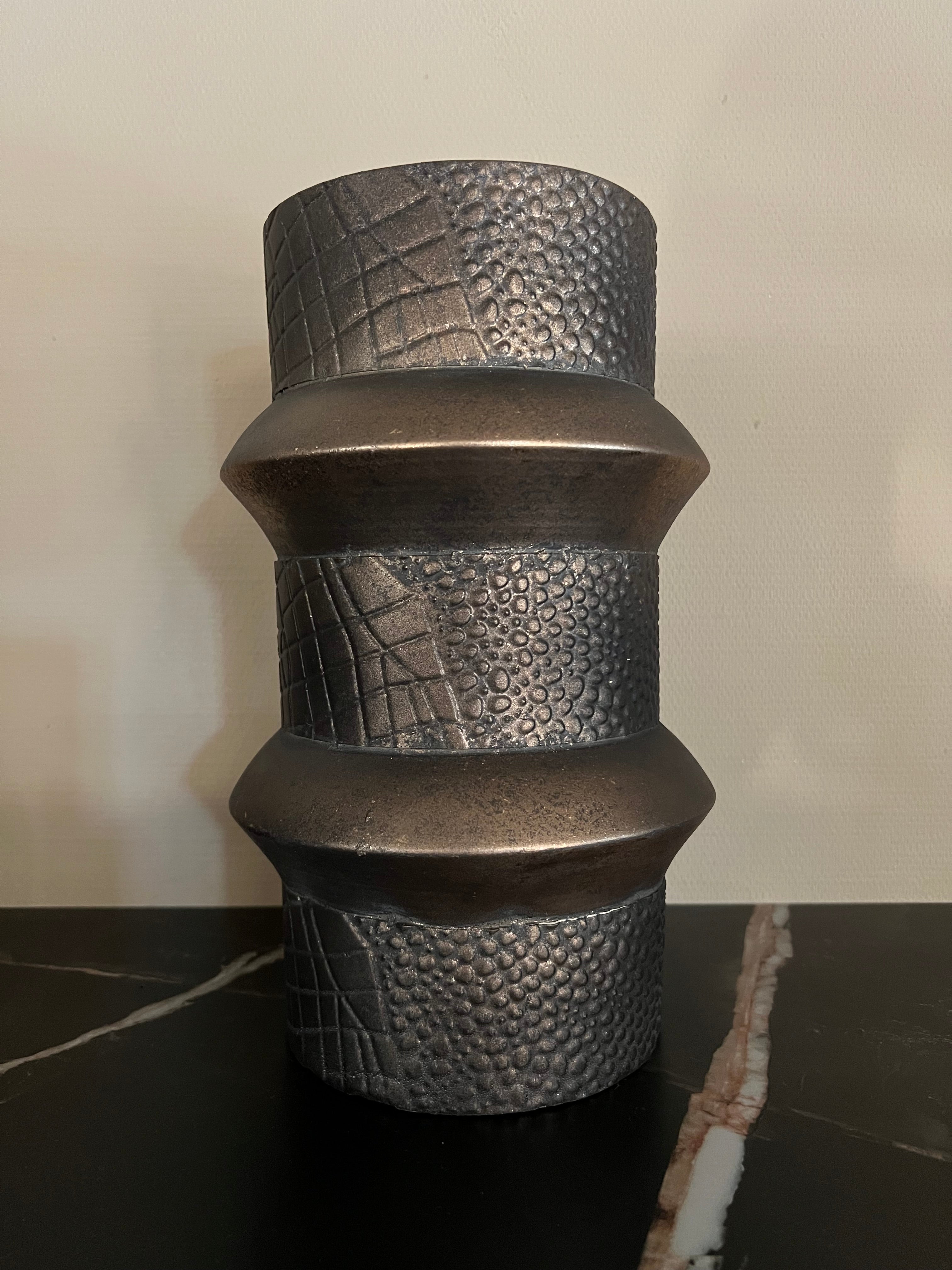 PTMD vaas Danzic goudkleurig 30cm