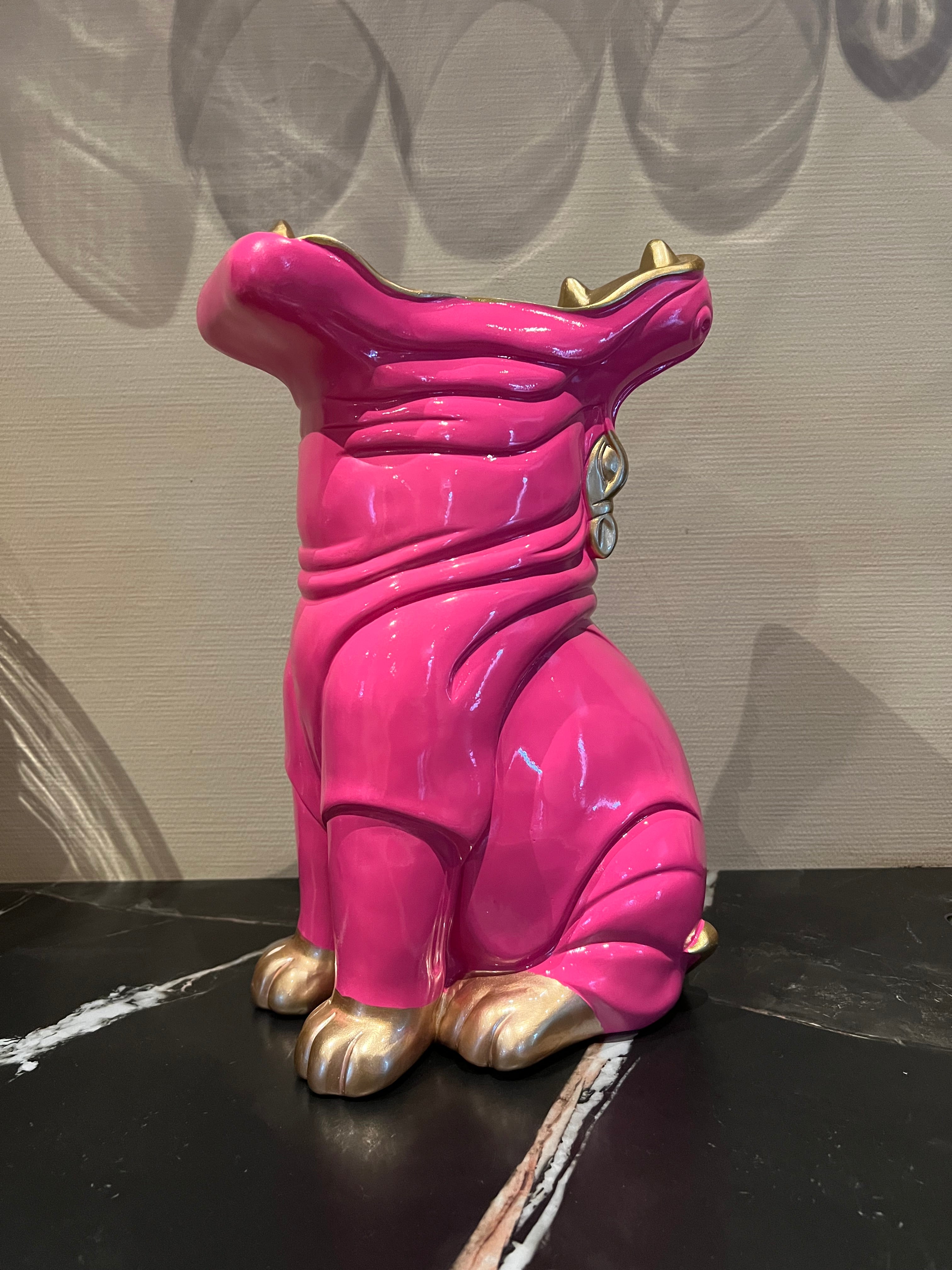 Vaas Nijlpaard roze 38cm!