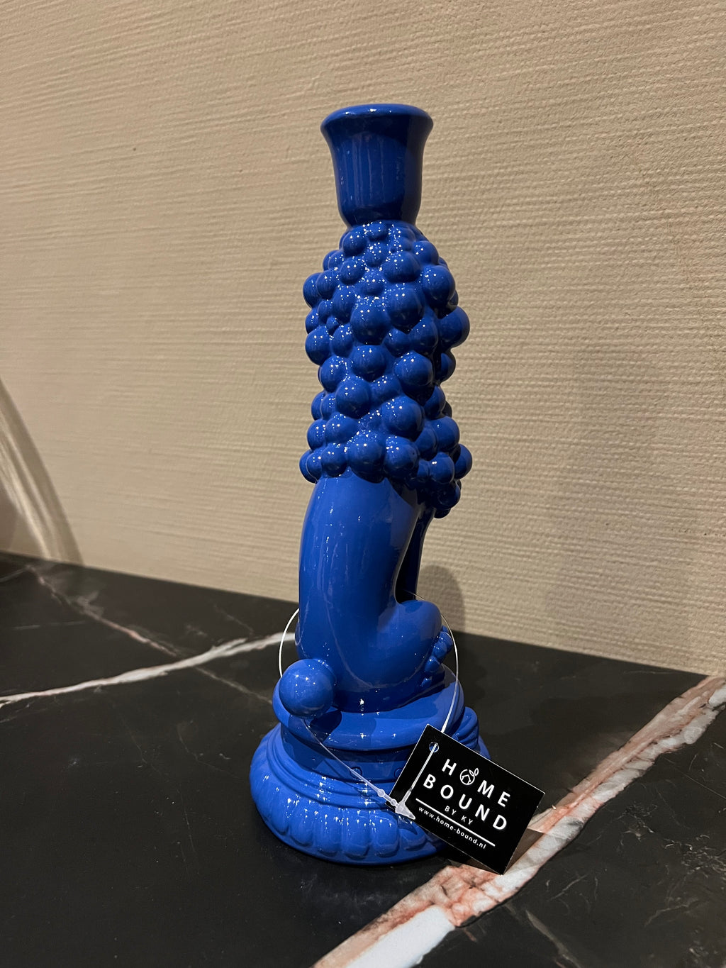 Kaarsenstandaard poedel blauw