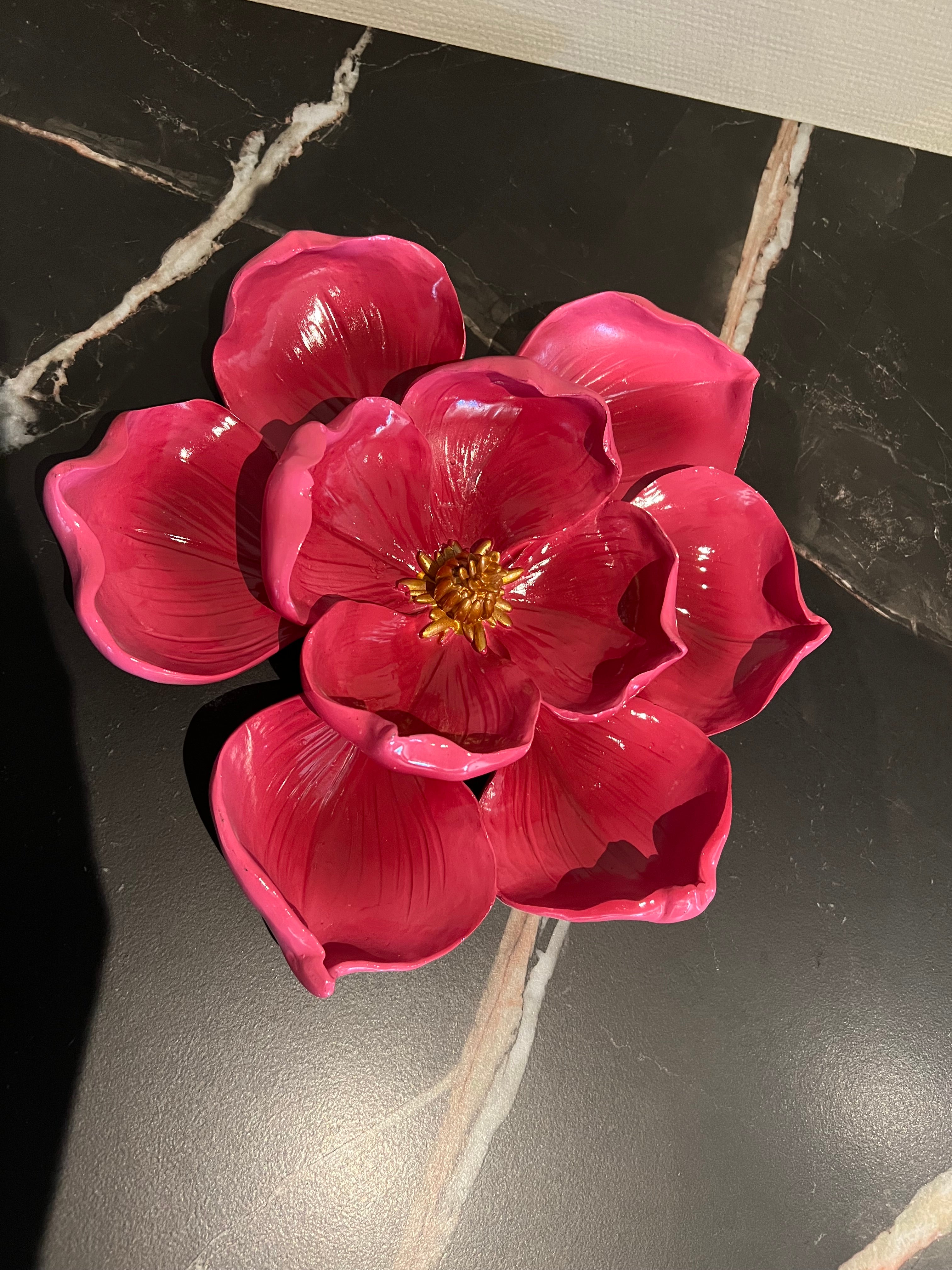 Wanddecoratie bloem rood