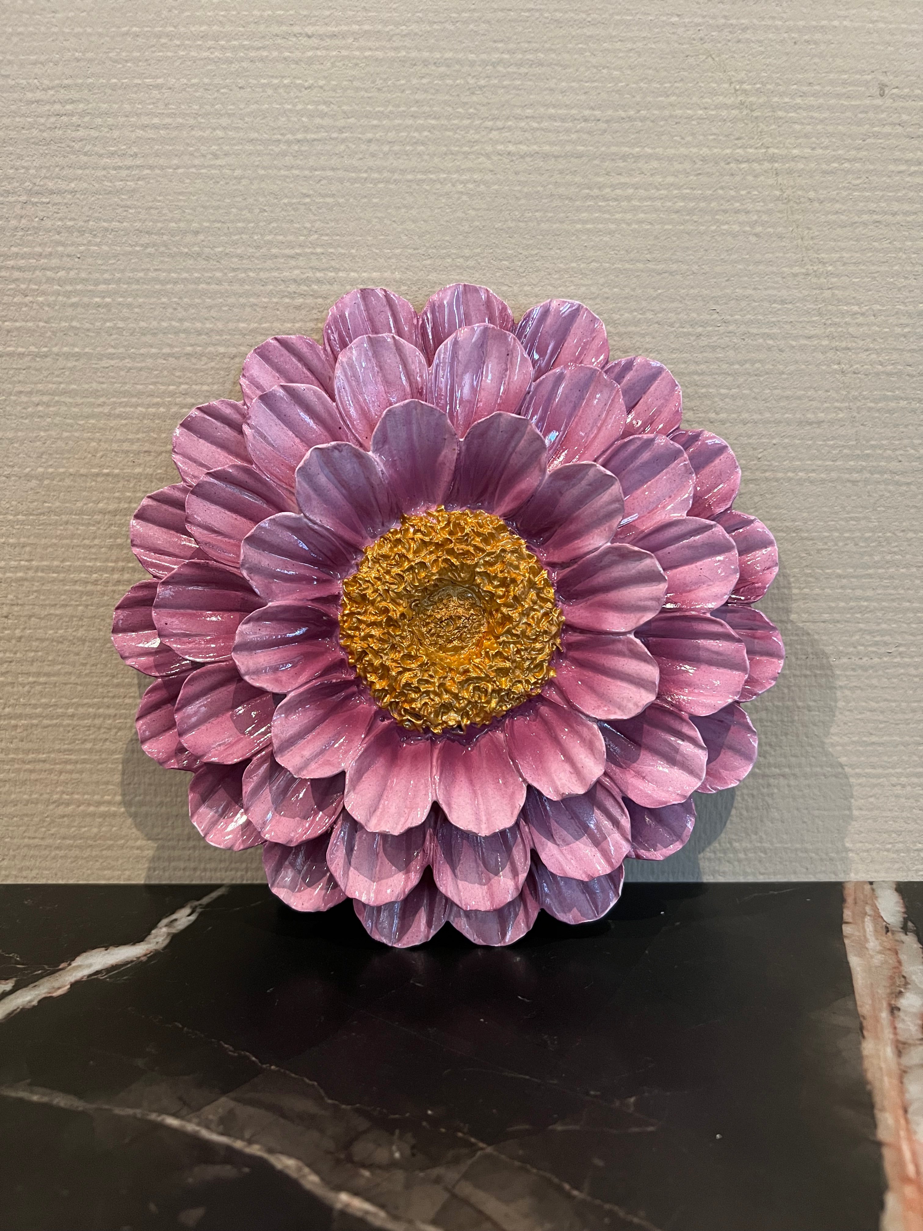 Wanddecoratie bloem paars