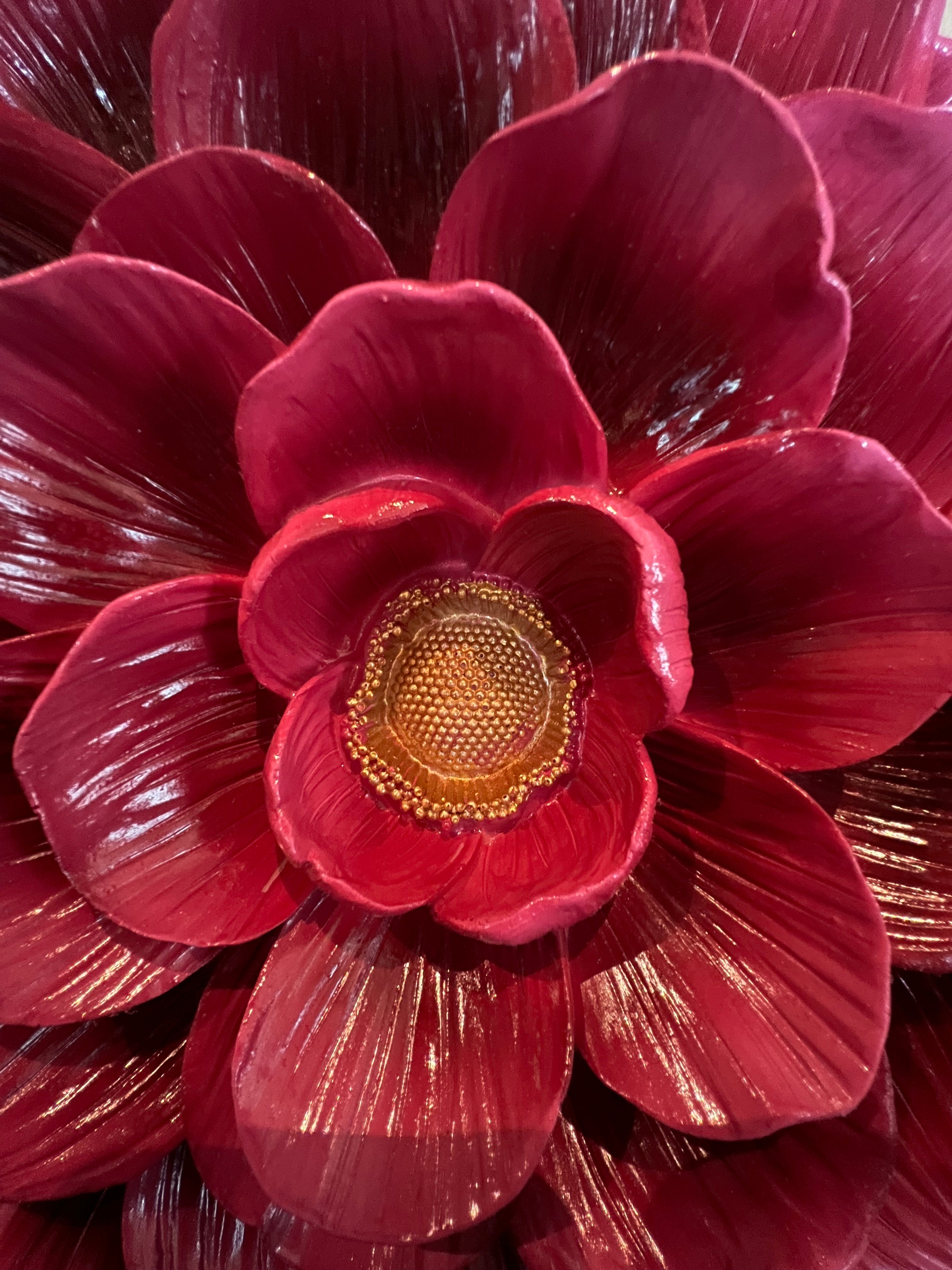 Wanddecoratie bloem rood XXL