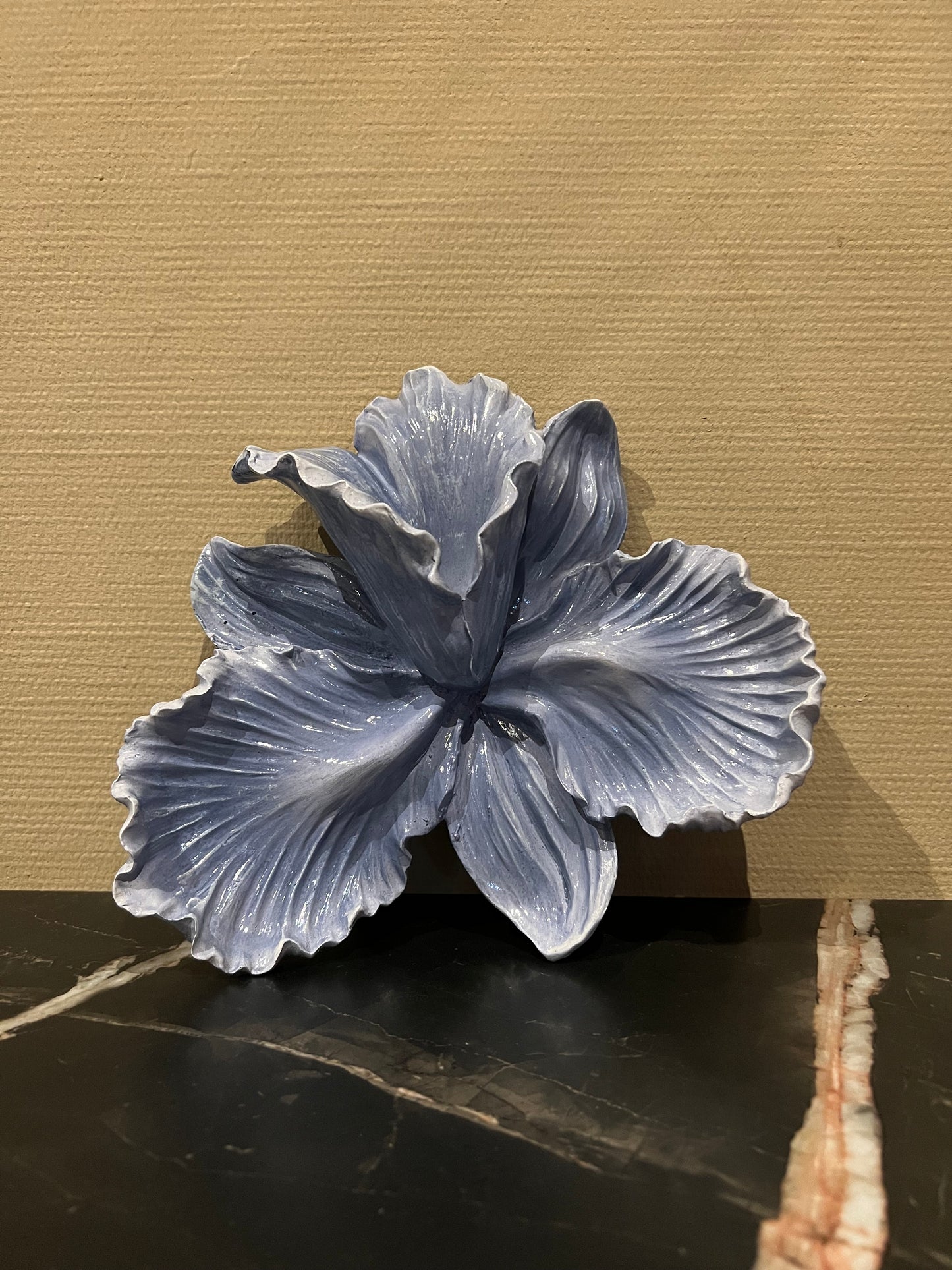 Wanddecoratie bloem blauw