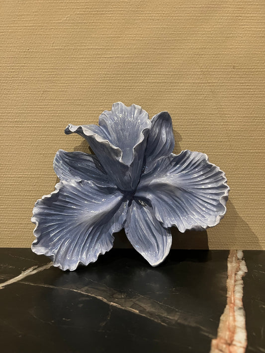 Wanddecoratie bloem blauw