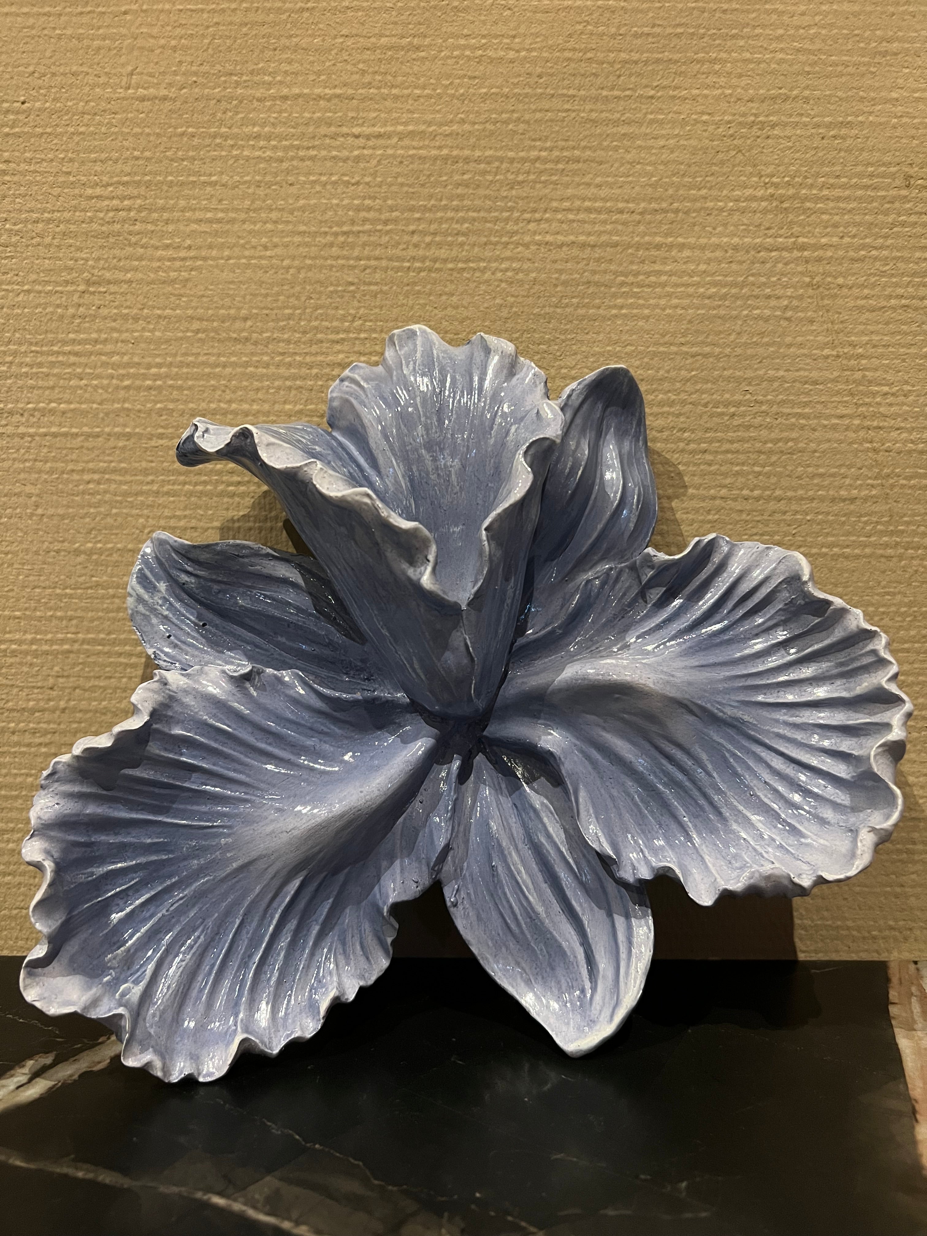 Wanddecoratie bloem blauw