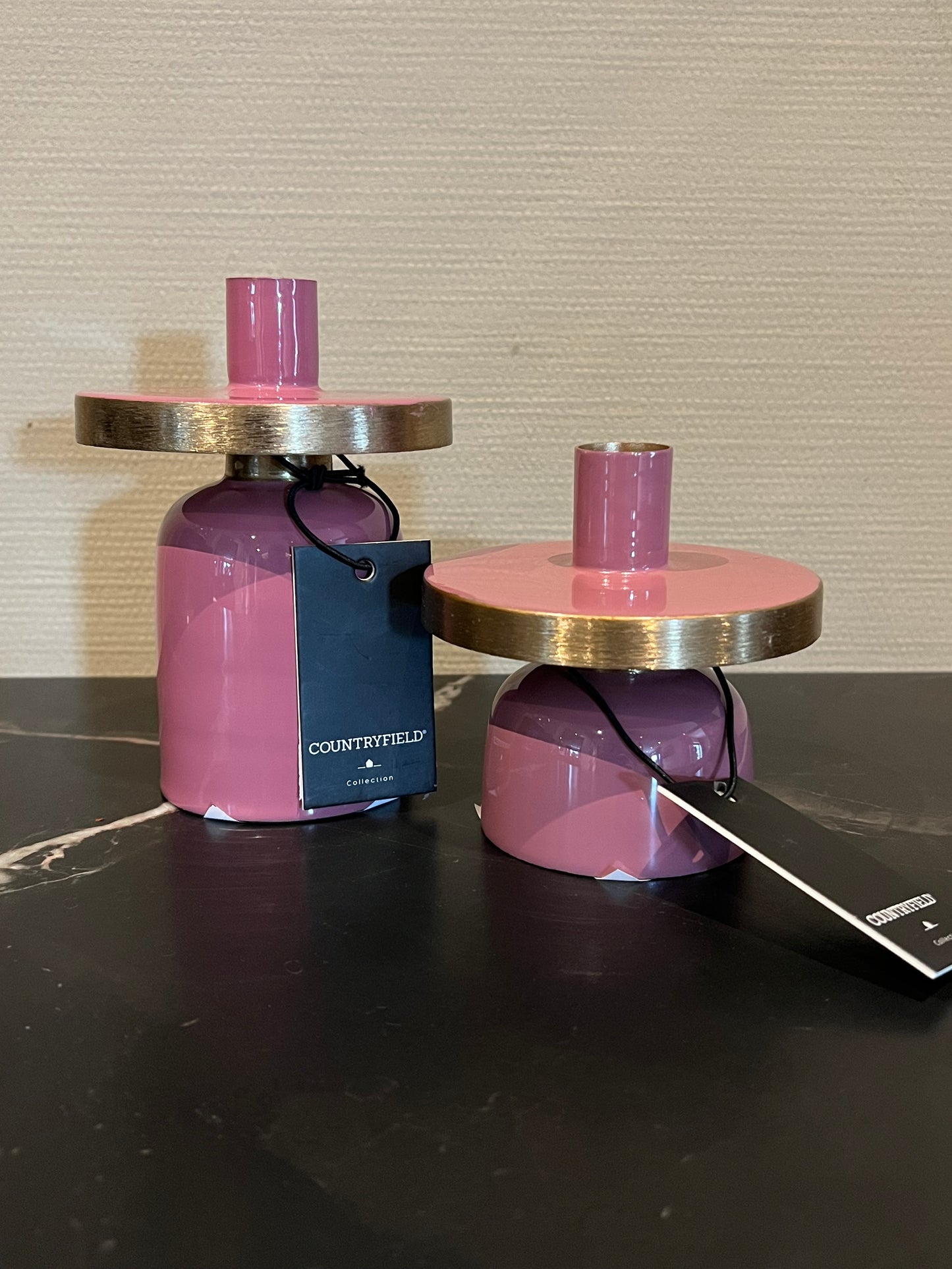 Countryfield Madras kandelaren set oud roze