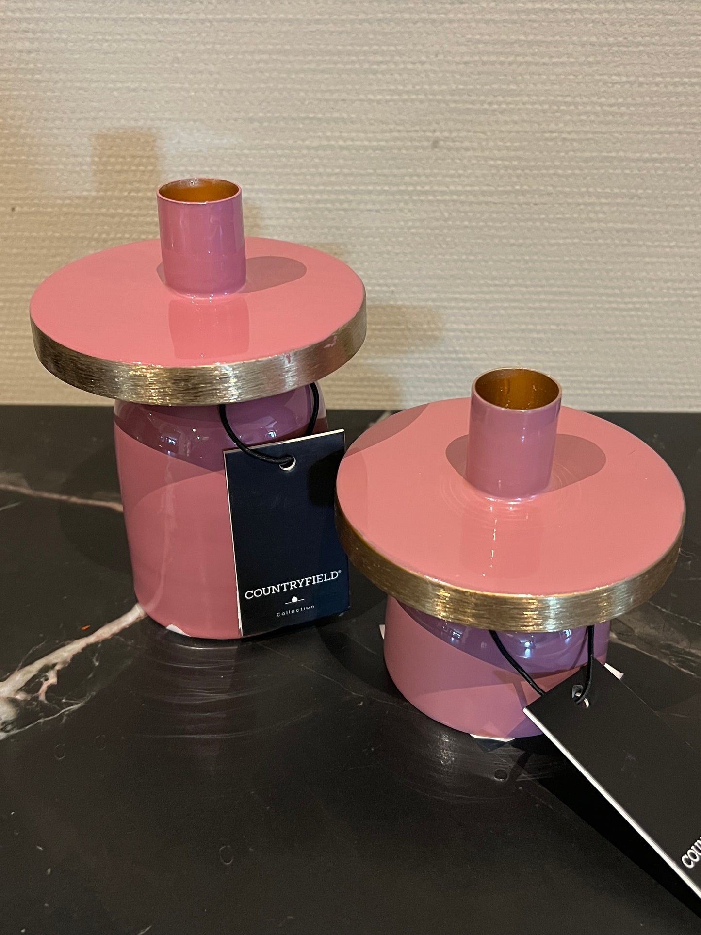 Countryfield Madras kandelaren set oud roze