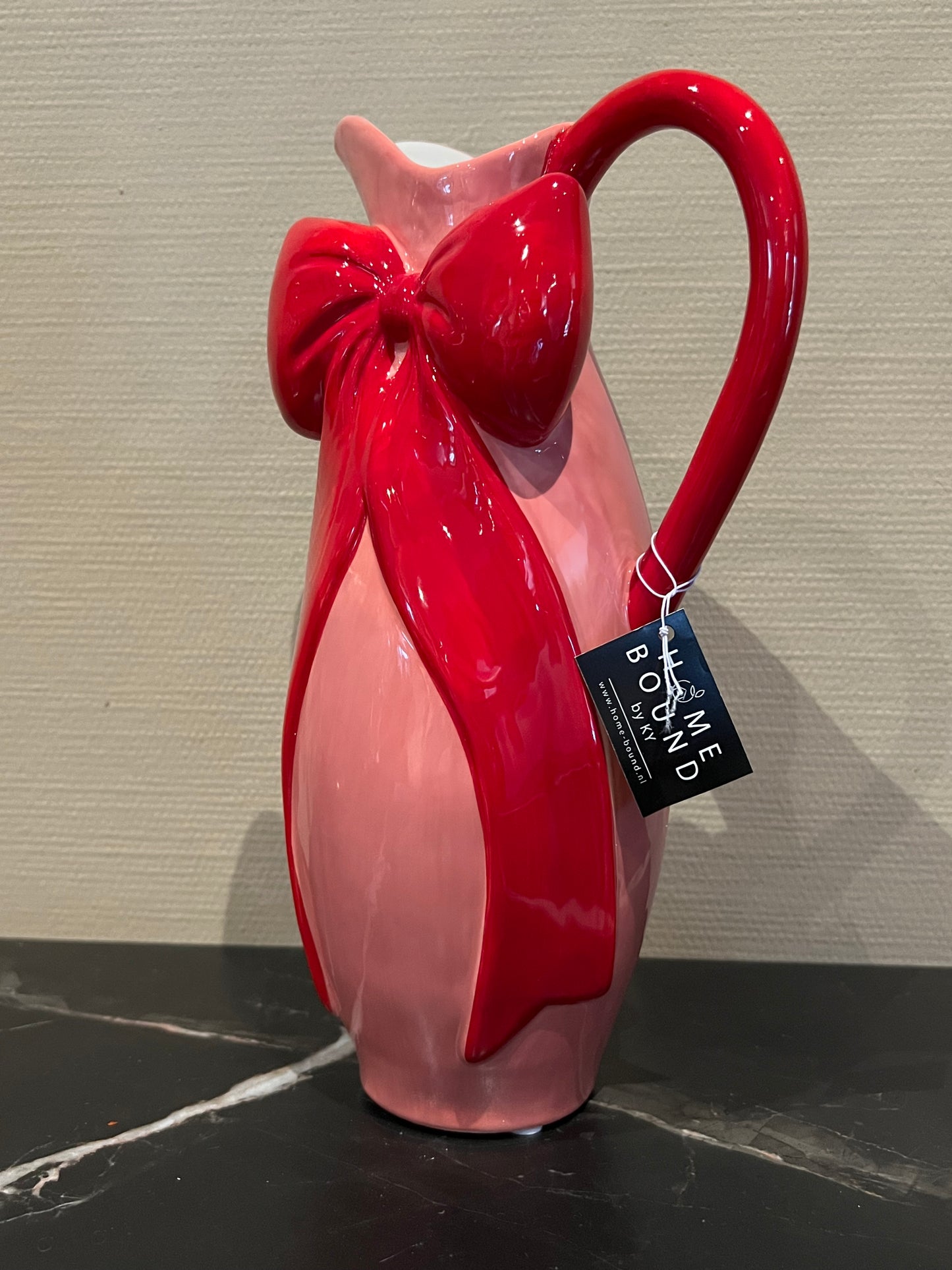 Aardewerk kan strik roze/rood
