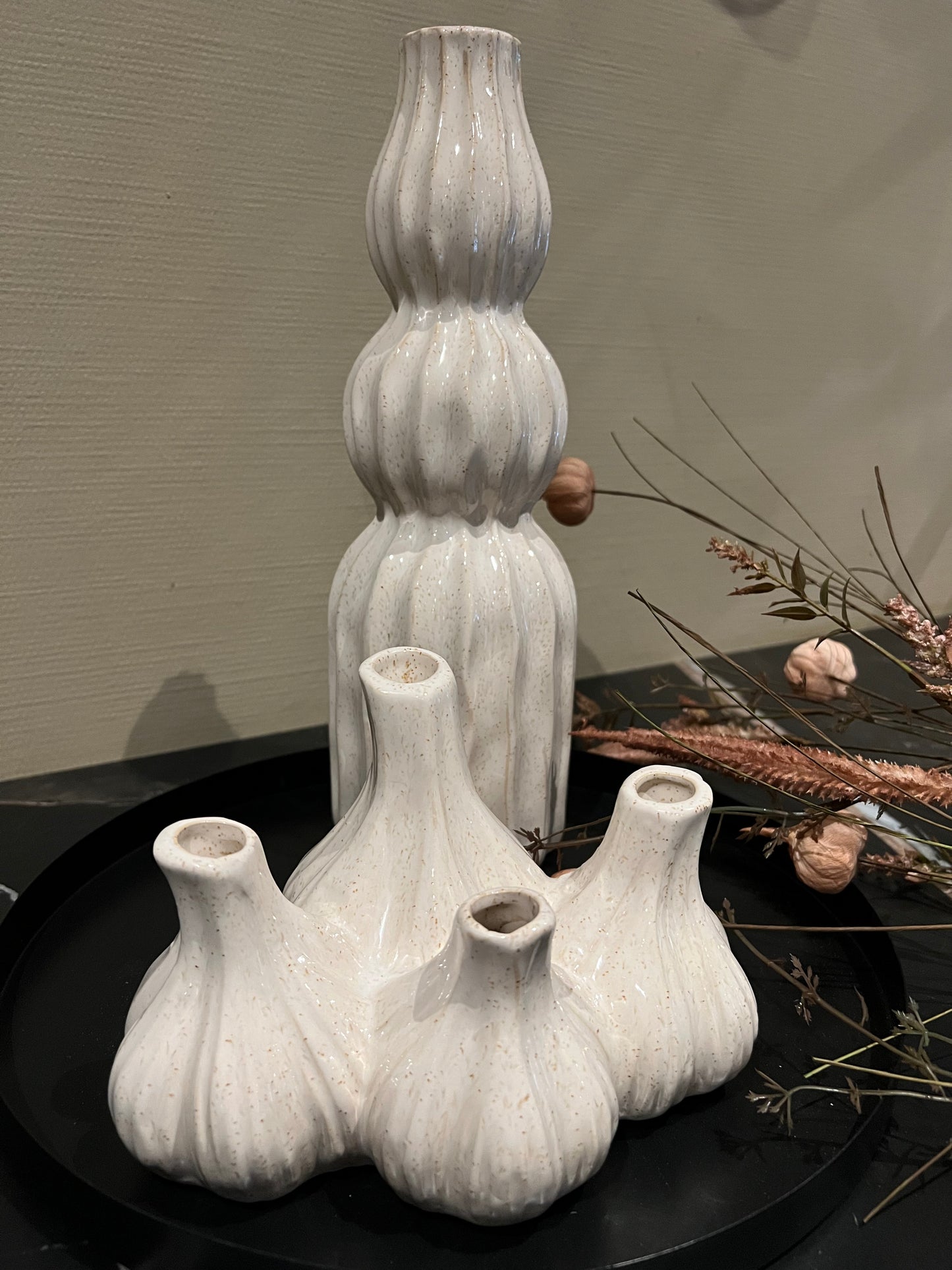 Plateau met vazen set Garlic