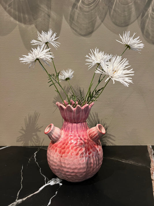 Tulpen vaas met kunsttak Chrysant