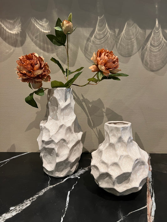 Vazen set Beige Inclusief kunstbloem