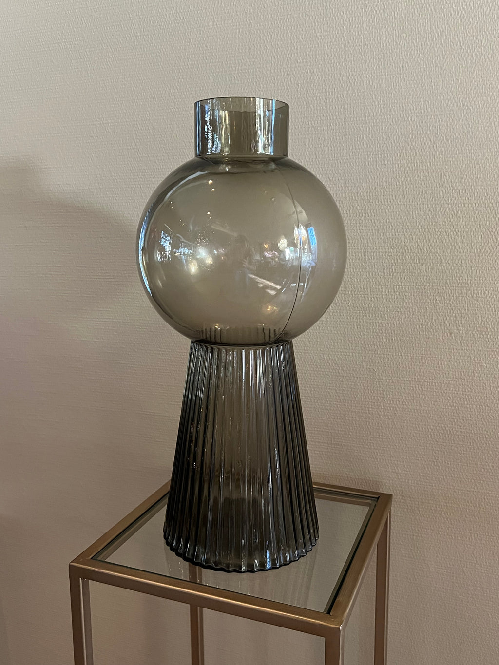 PTMD vaas Ricca grijs 41 cm