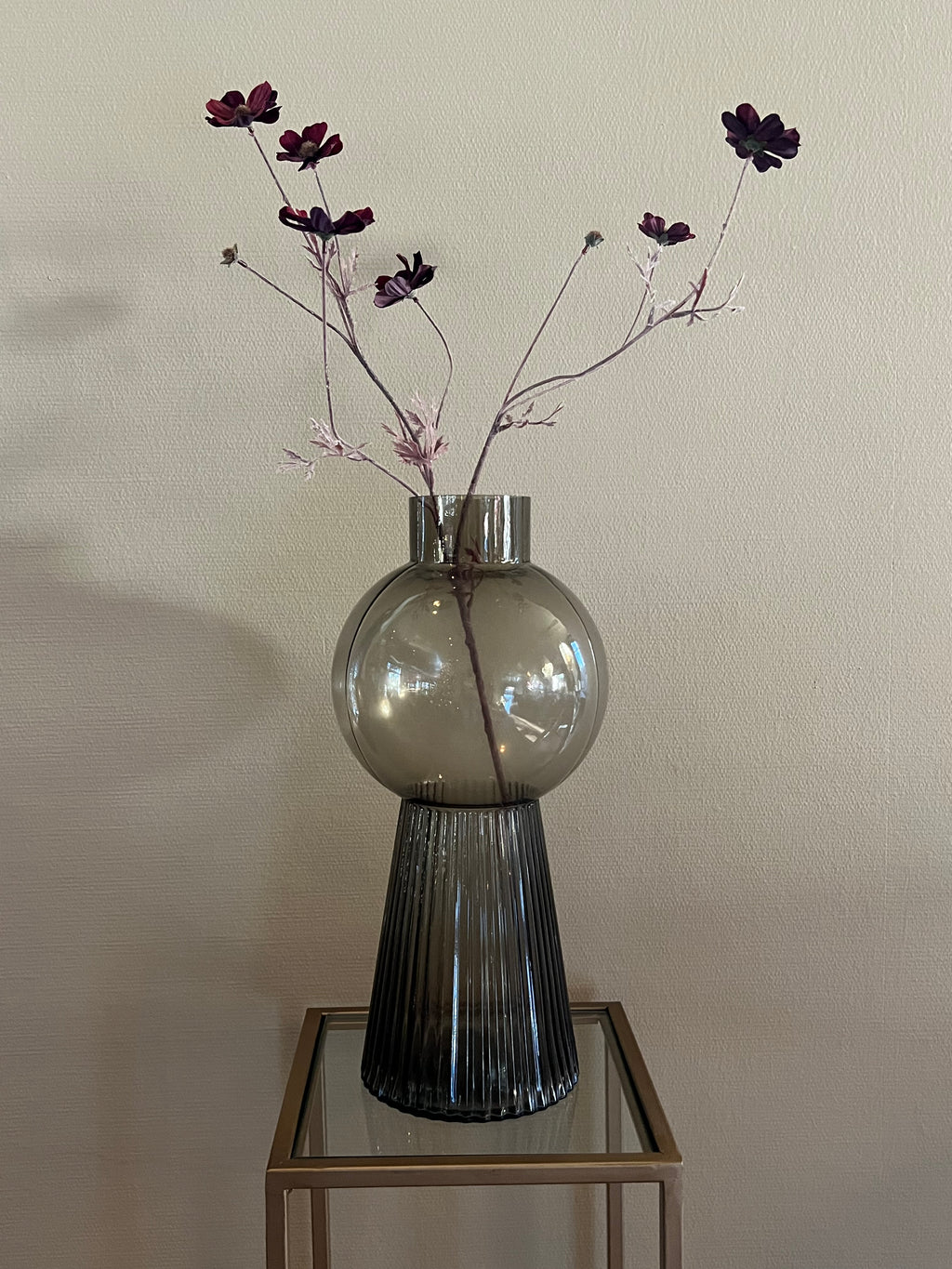 PTMD vaas Ricca grijs 41 cm