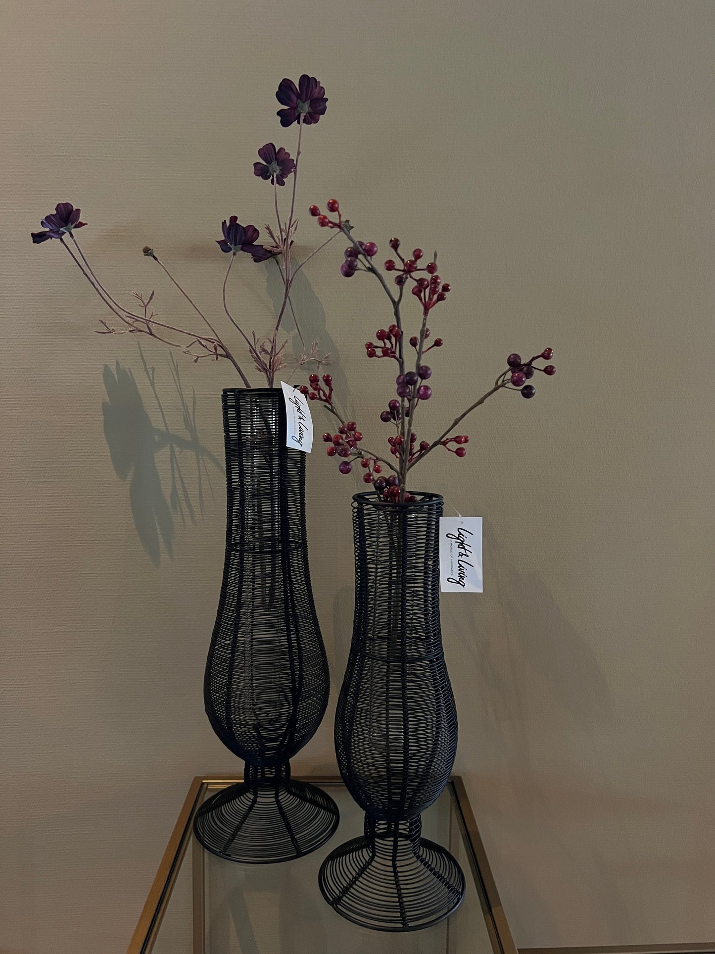 Light & Living vazen setTupuri zwart 50 en 40 cm