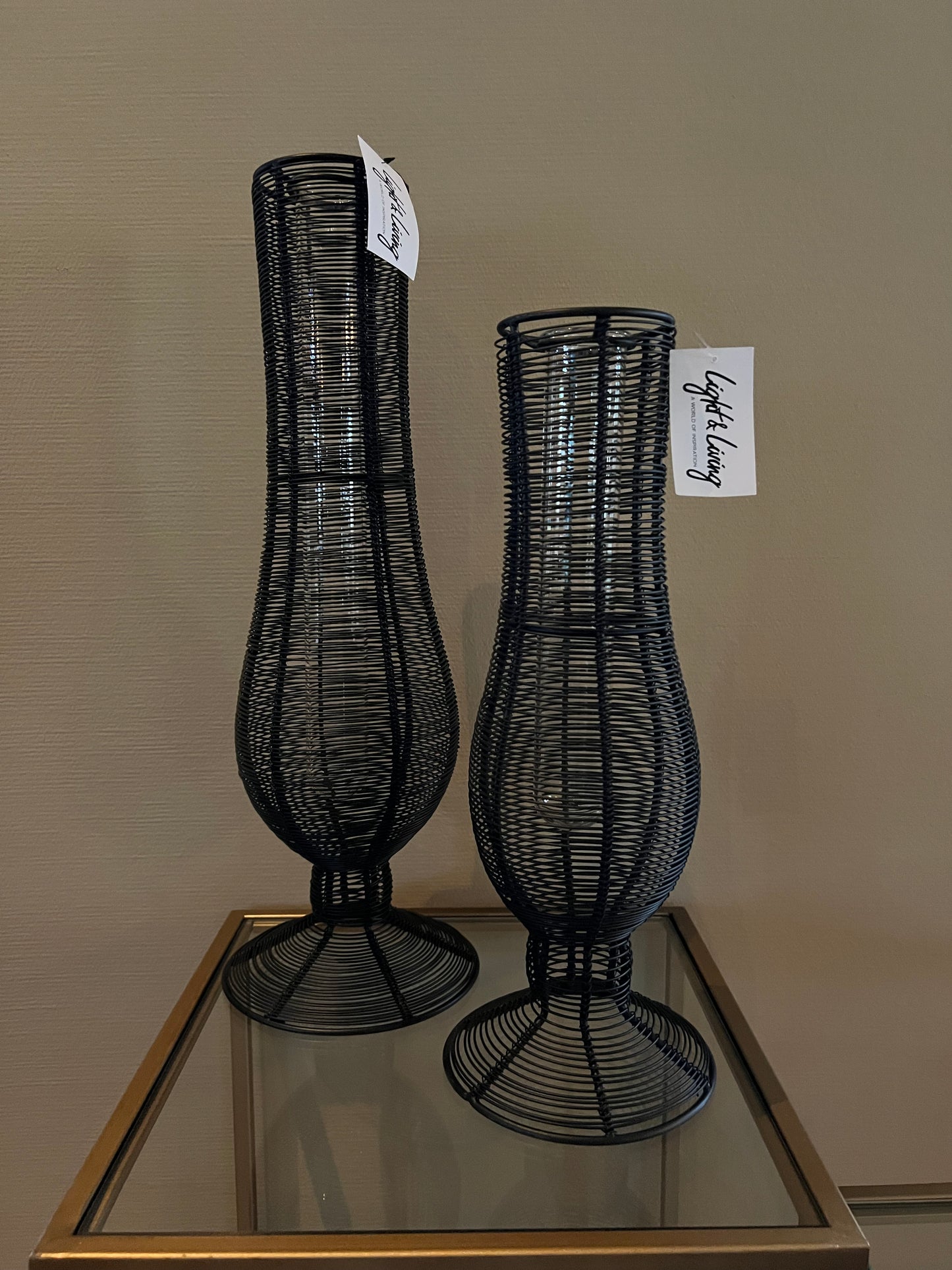 Light & Living vazen setTupuri zwart 50 en 40 cm