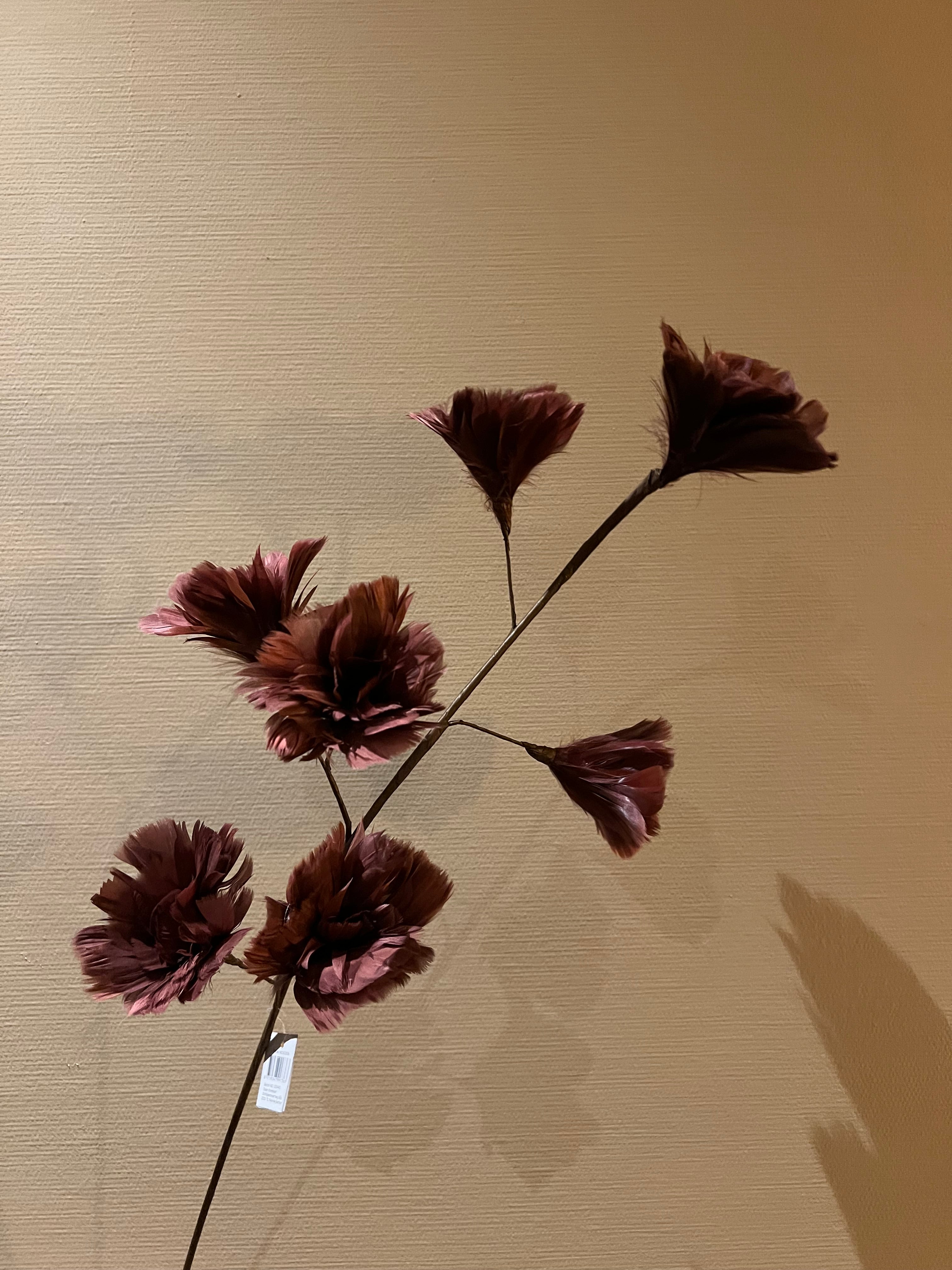 Kunsttak Feather bloemen bordeaux 95 cm