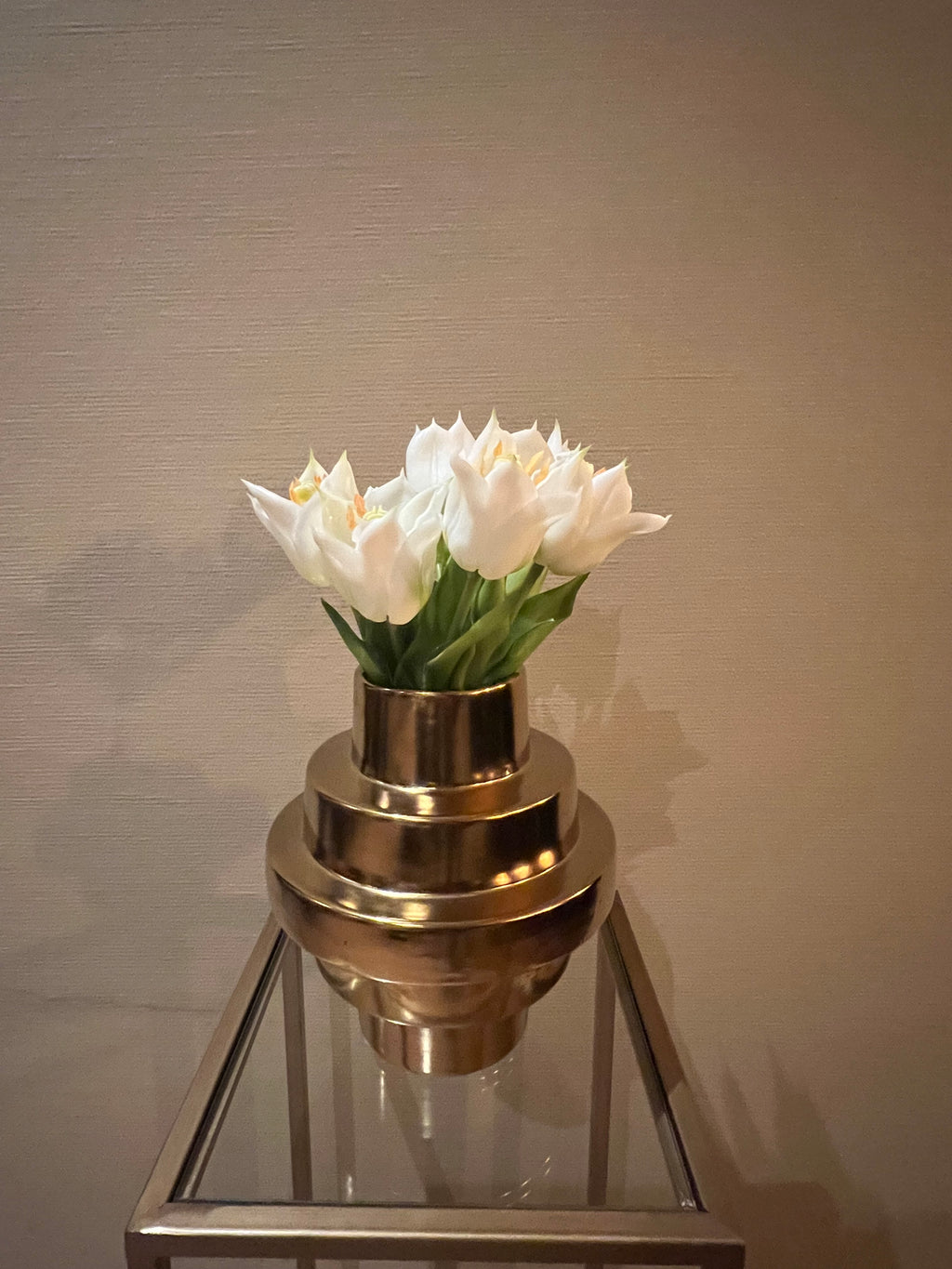 Countryfield kunstboeket Tulip Greigii wit 30 cm