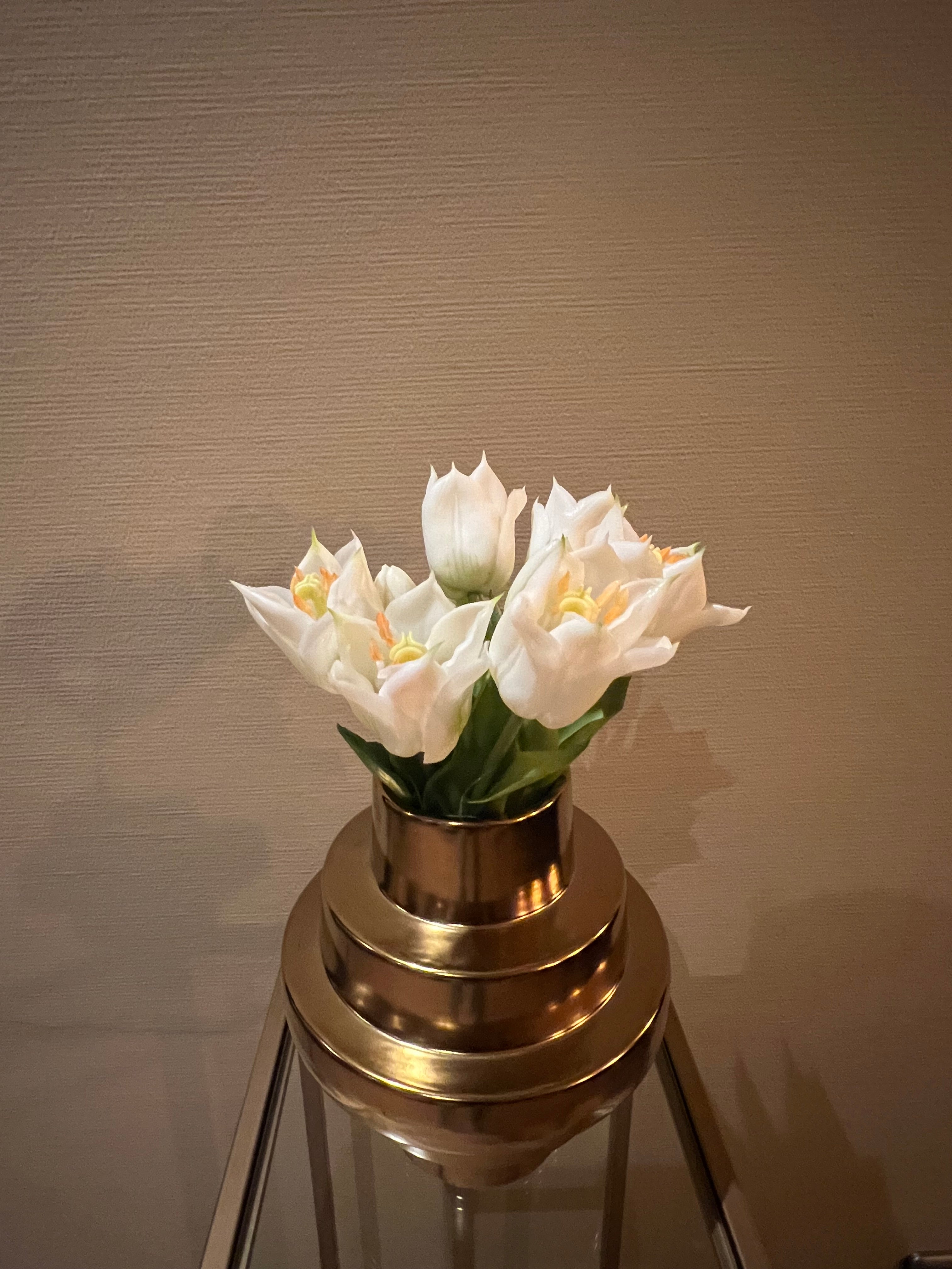 Countryfield kunstboeket Tulip Greigii wit 30 cm