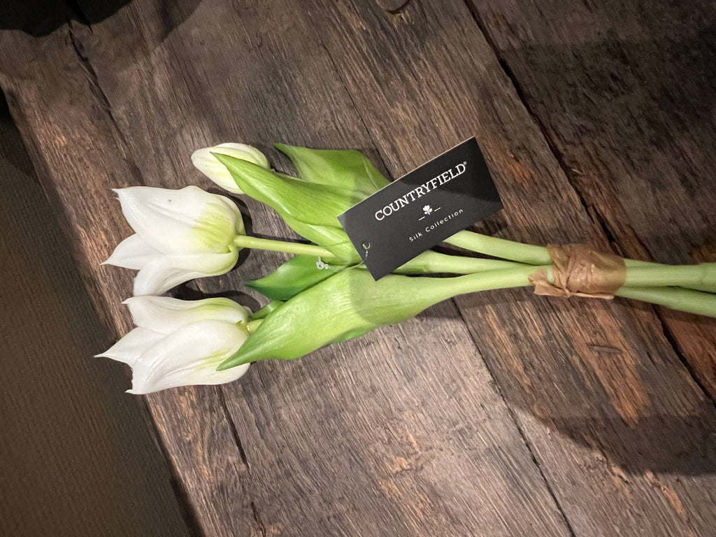 Countryfield kunstboeket Tulip Greigii wit 30 cm
