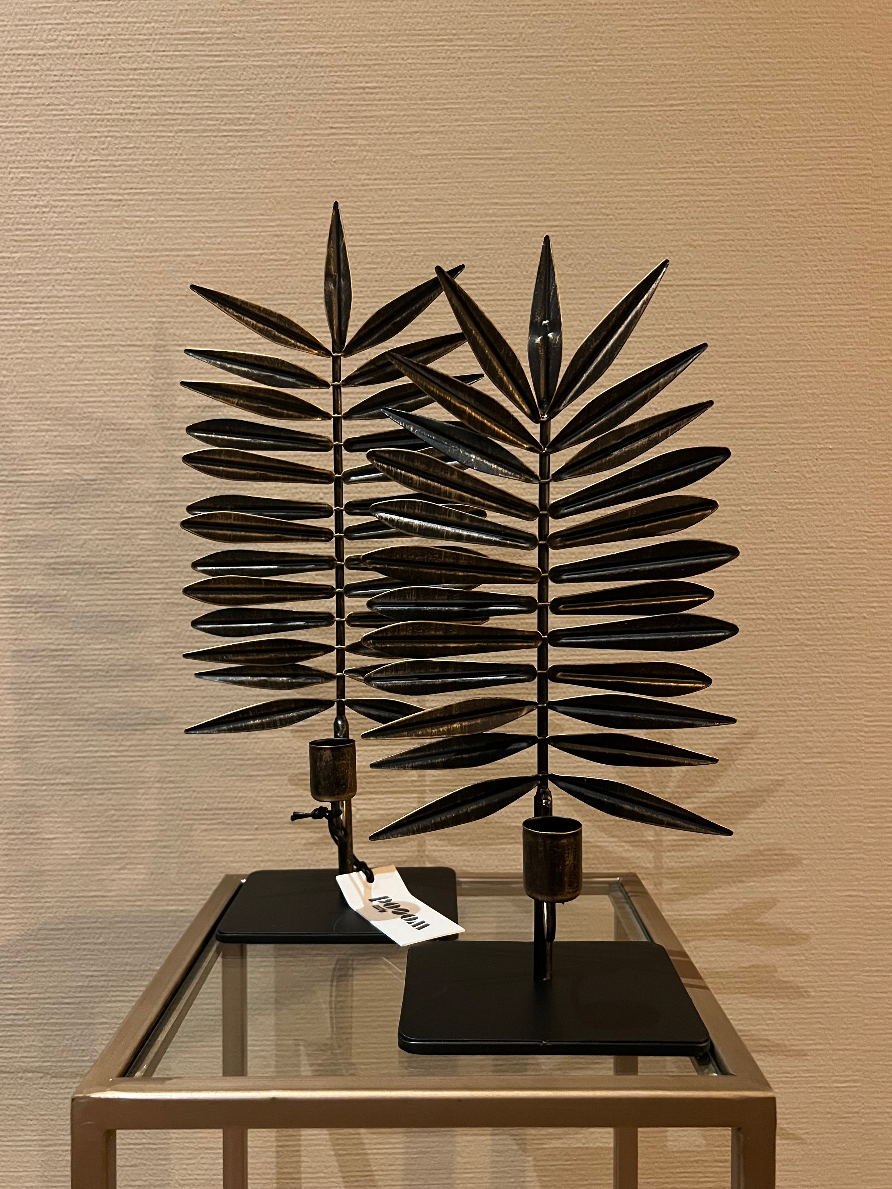 WOOOD kaarsenhouder 38 cm set van 2