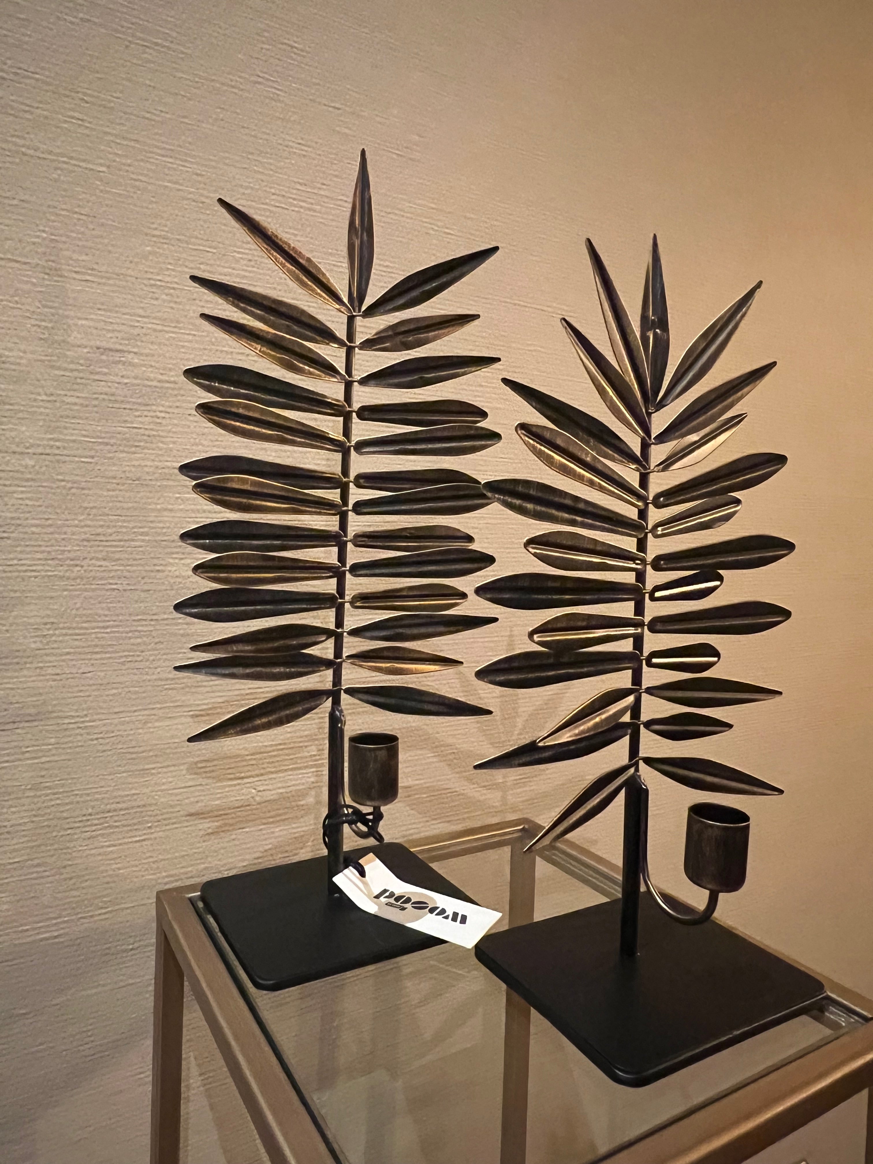 WOOOD kaarsenhouder 38 cm set van 2