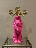 Kandelaar leeuw roze