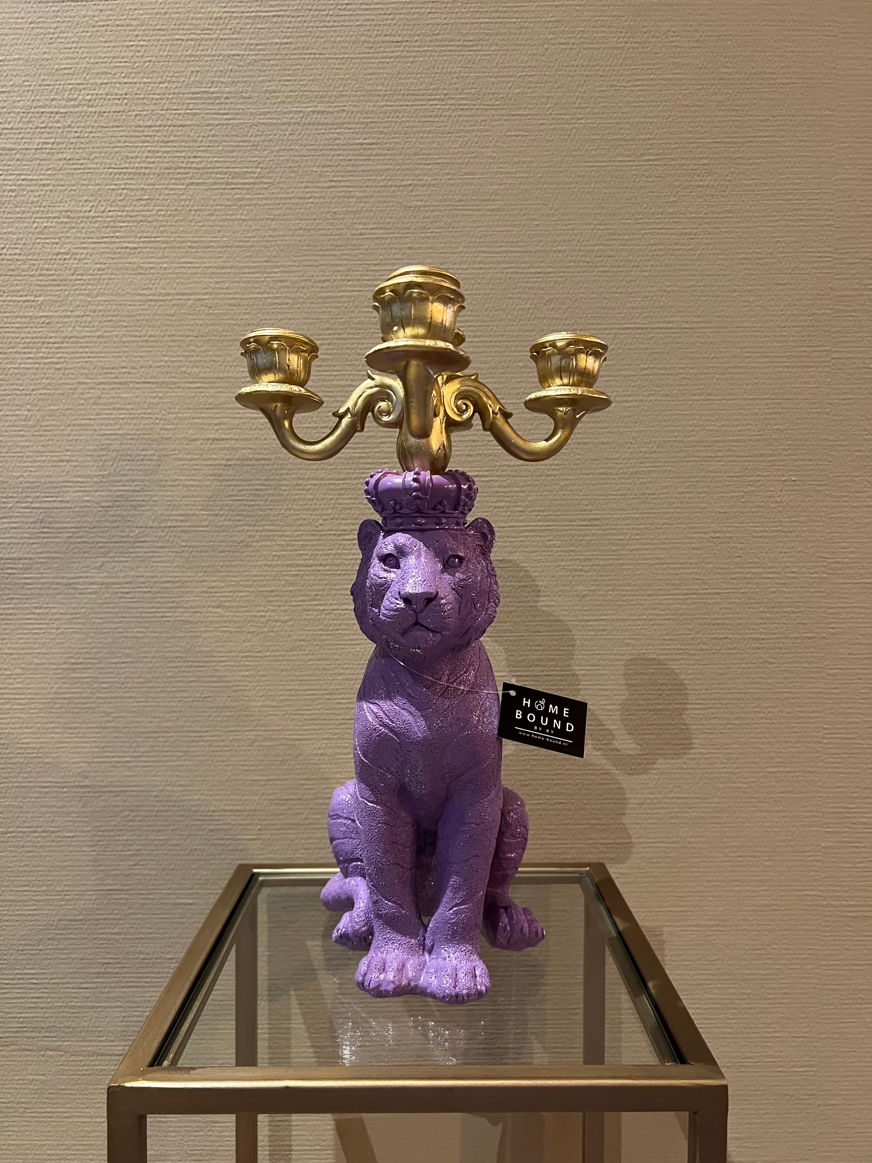 Kandelaar tijger paars